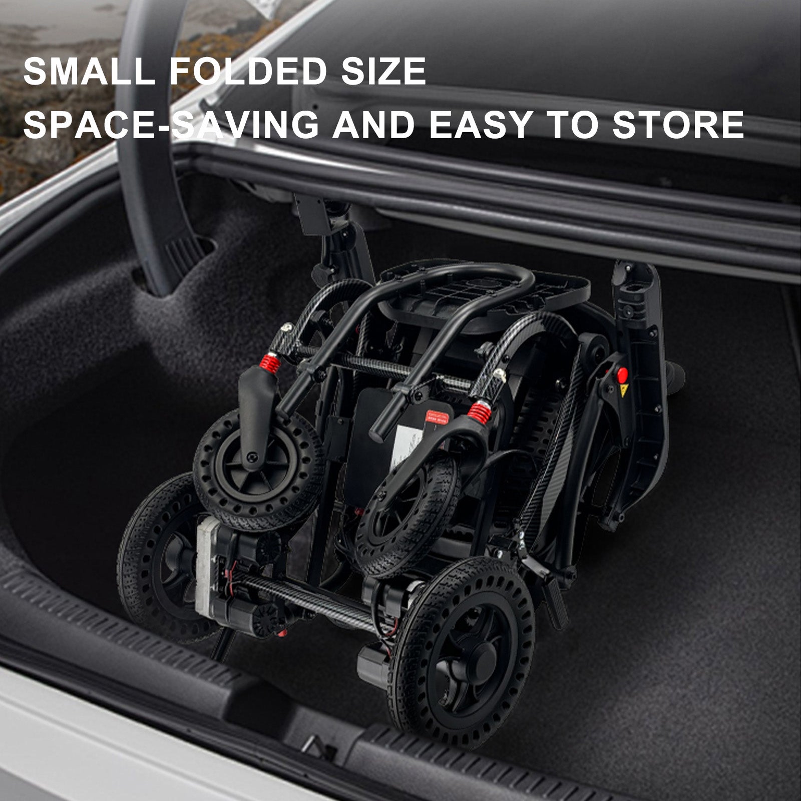 360W Ergonomics Electric Wheelchair Lightweight Folding Wheelchair for Adults Seniors Black