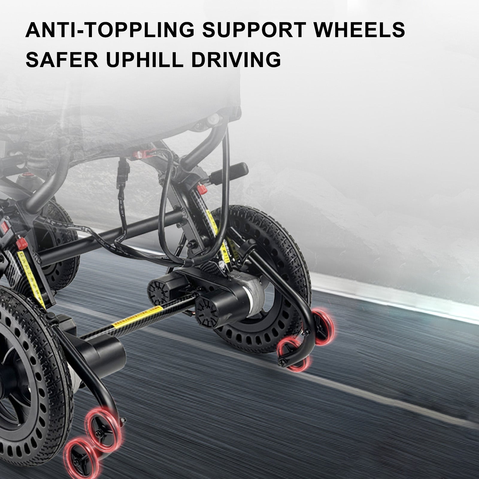 360W Ergonomics Electric Wheelchair Lightweight Folding Wheelchair for Adults Seniors Black