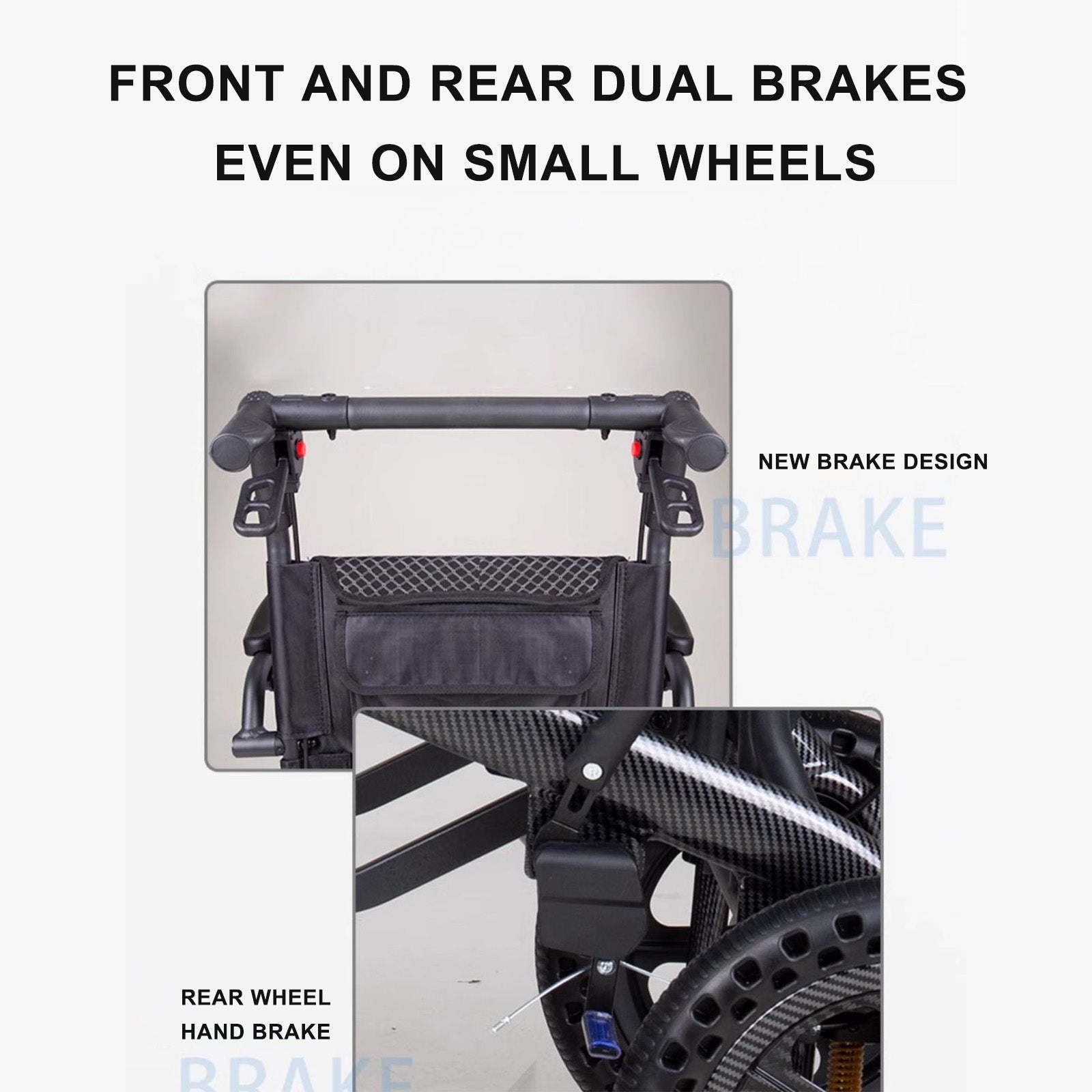 High-Density Aluminum Alloy Foldable Wheelchair with Shock-Absorbing Wheels and Trolley-Style Handle – Lightweight Compact and Puncture-Free for Easy Travel