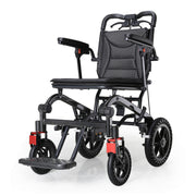High-Density Aluminum Alloy Foldable Wheelchair with Shock-Absorbing Wheels and Trolley-Style Handle – Lightweight Compact and Puncture-Free for Easy Travel