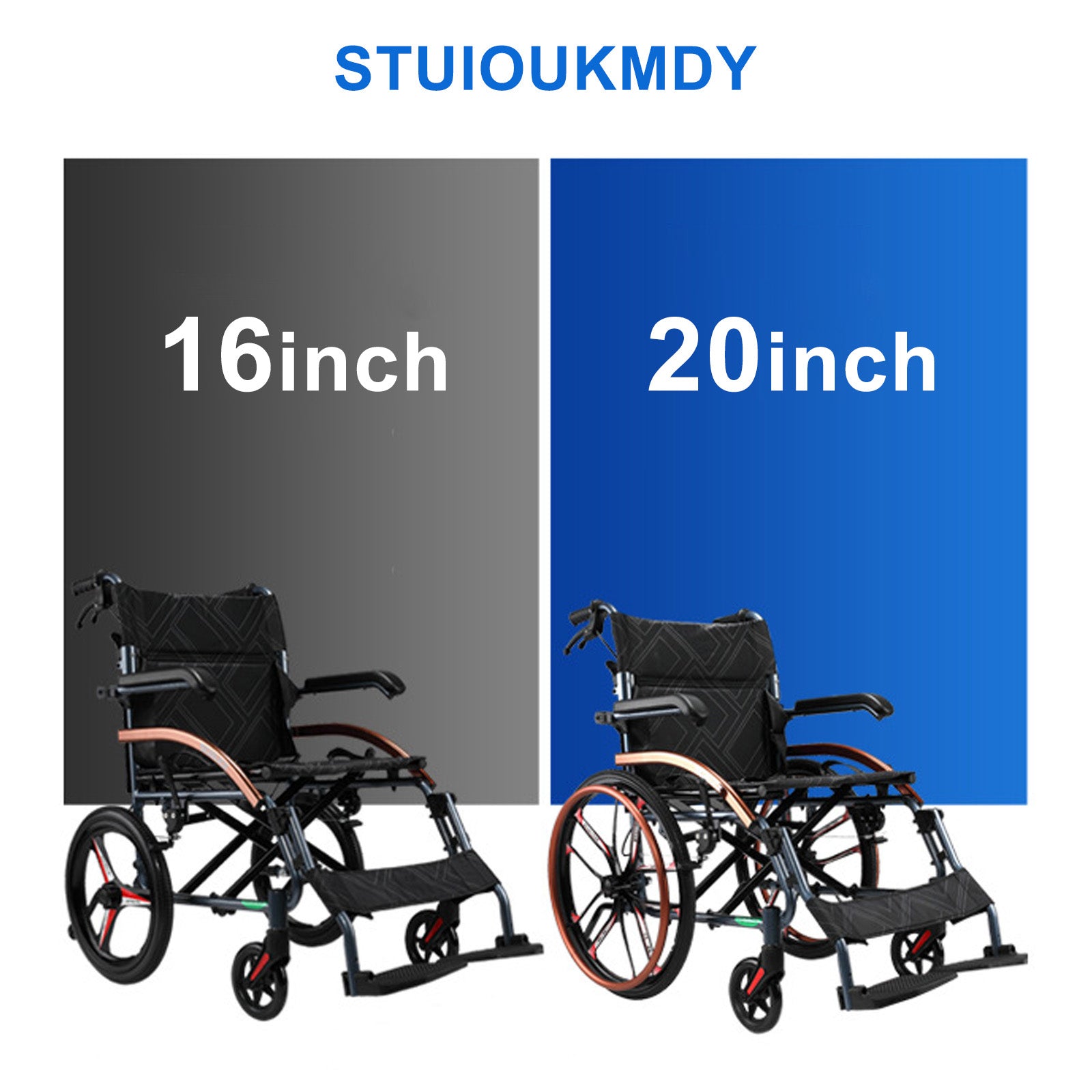 Hand-Push Aluminum Alloy Frame Wheelchair with Magnesium Alloy Wheels Adjustable Footrests and Eco-Friendly Oxford Fabric Seat – Lightweight Easy-to-Fold