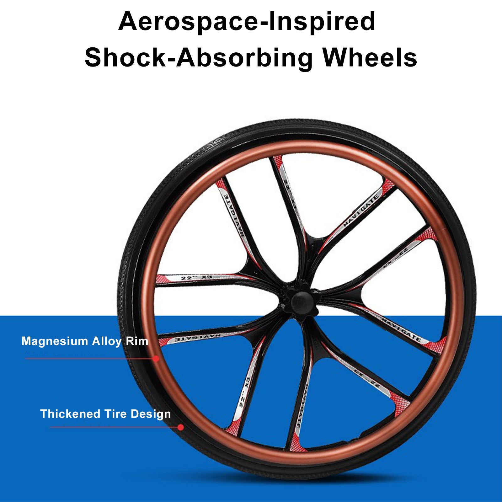 Hand-Push Aluminum Alloy Frame Wheelchair with Magnesium Alloy Wheels Adjustable Footrests and Eco-Friendly Oxford Fabric Seat – Lightweight Easy-to-Fold