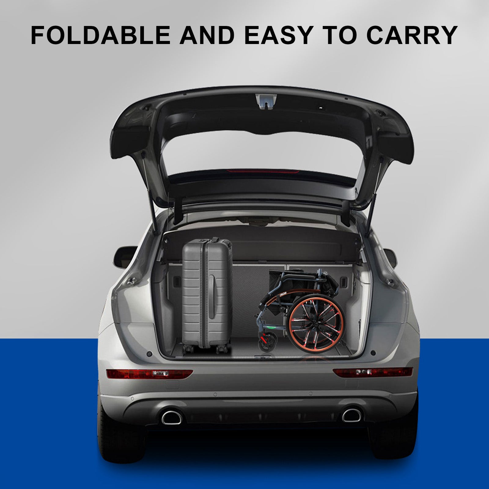 Hand-Push Aluminum Alloy Frame Wheelchair with Magnesium Alloy Wheels Adjustable Footrests and Eco-Friendly Oxford Fabric Seat – Lightweight Easy-to-Fold