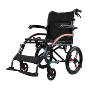 Hand-Push Aluminum Alloy Frame Wheelchair with Magnesium Alloy Wheels Adjustable Footrests and Eco-Friendly Oxford Fabric Seat – Lightweight Easy-to-Fold