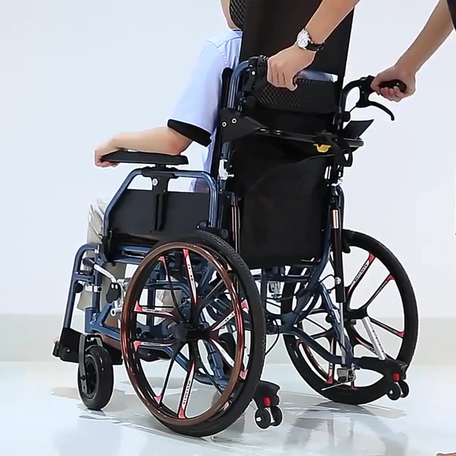 Zero-Gravity Reclining Wheelchair with Dual-Pressure Frame Adjustable Leg Support  and Magnesium Alloy Shock-Absorbing Wheels – Comfortable