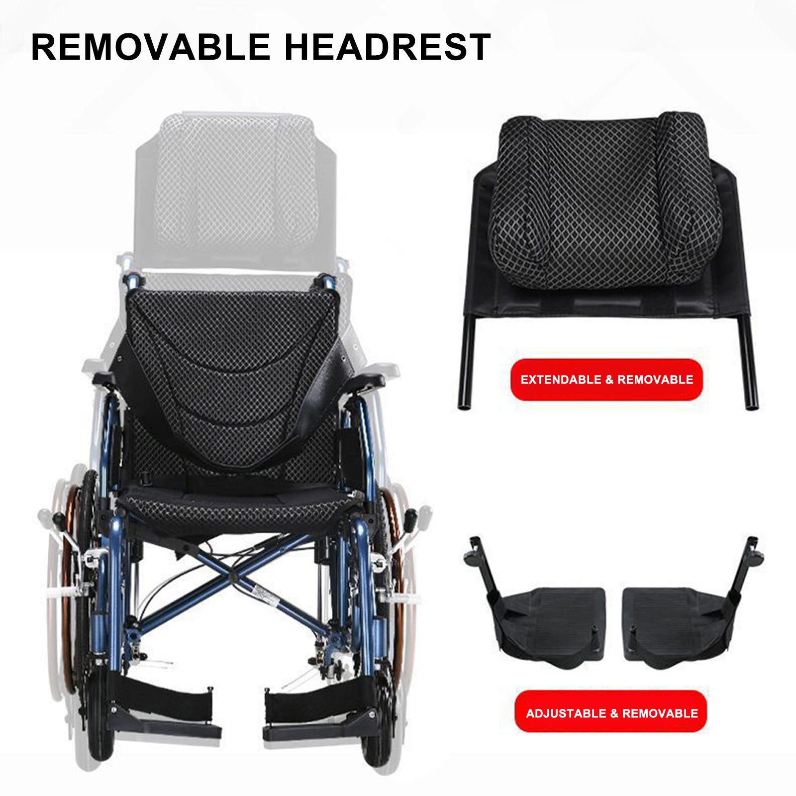 Zero-Gravity Reclining Wheelchair with Dual-Pressure Frame Adjustable Leg Support  and Magnesium Alloy Shock-Absorbing Wheels – Comfortable
