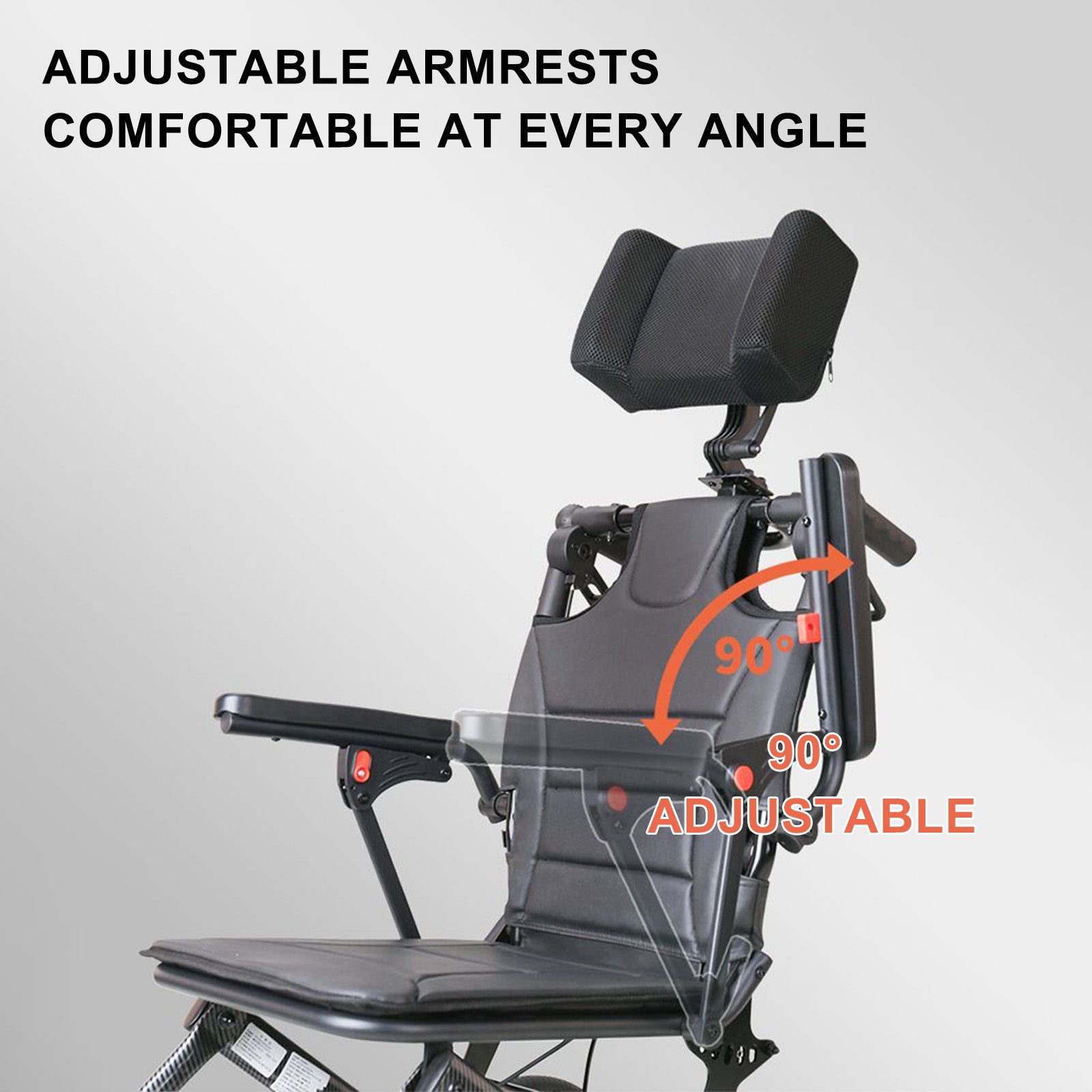 Foldable Manual Wheelchair with Lightweight Aluminum Alloy Frame Shock-Absorbing Honeycomb Wheels