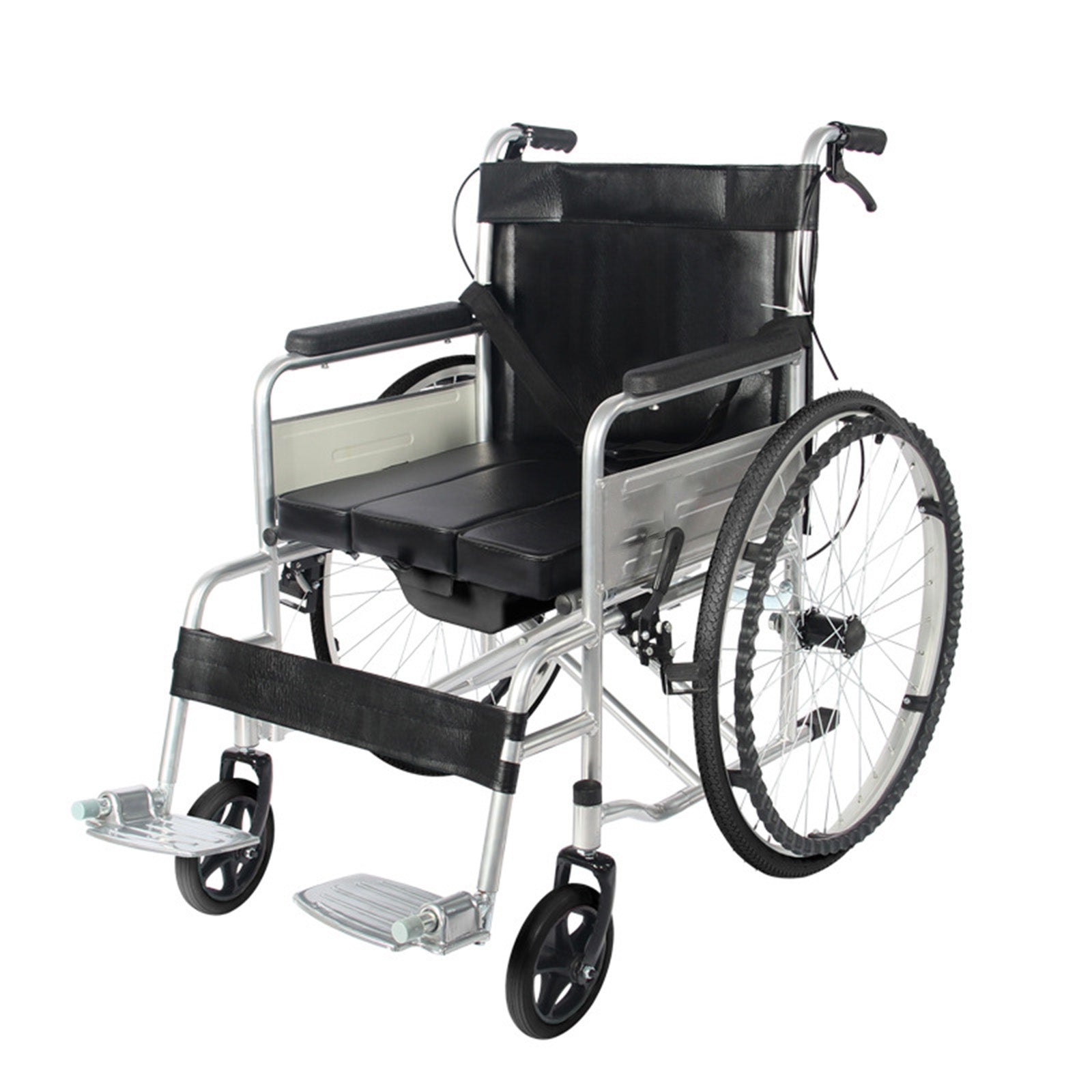 24" Lightweight Manual Wheelchair with Dual X-Frame Support Airless Tires & Foldable Design – Ideal for Daily Use & Easy Transport