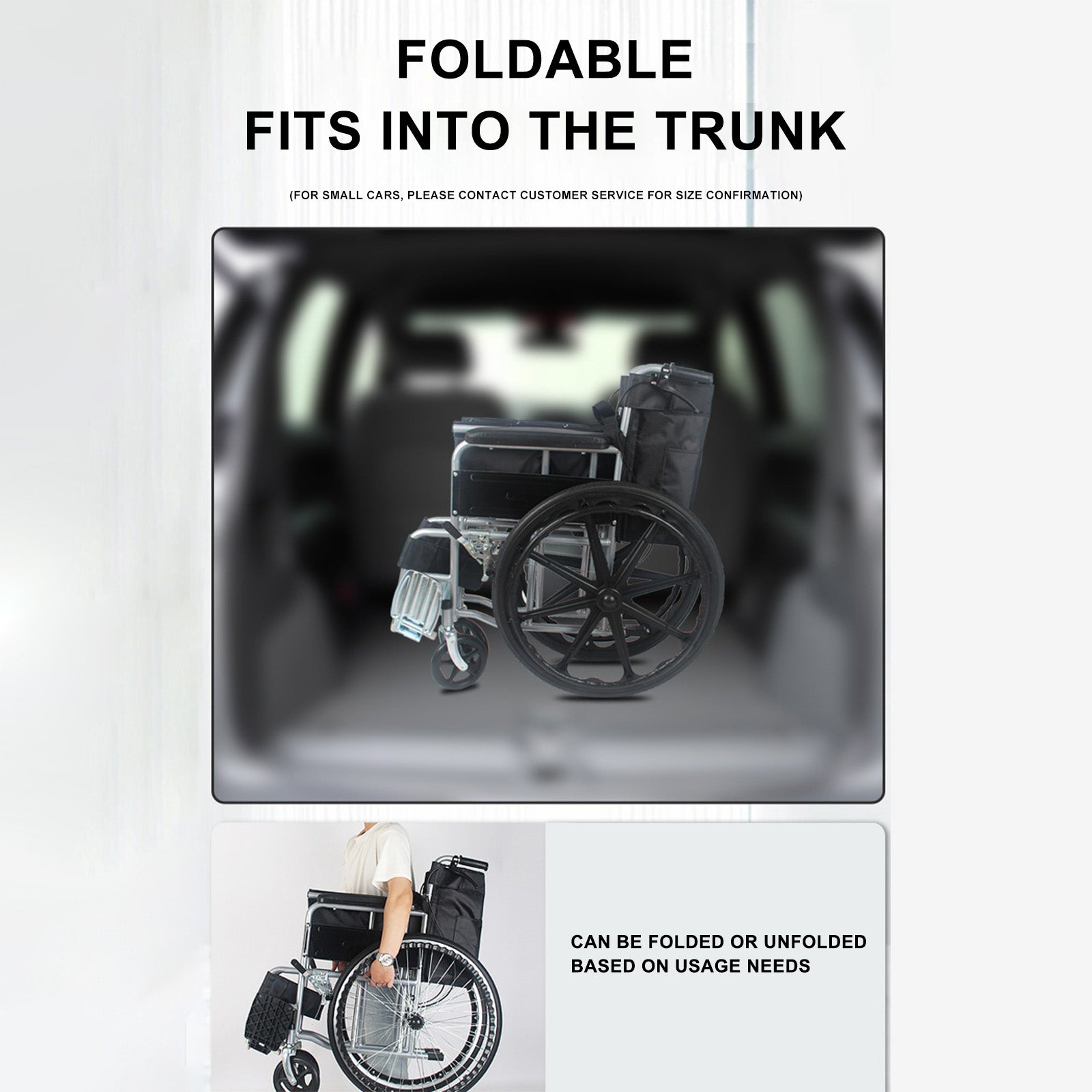 24" Lightweight Manual Wheelchair with Dual X-Frame Support Airless Tires & Foldable Design – Ideal for Daily Use & Easy Transport