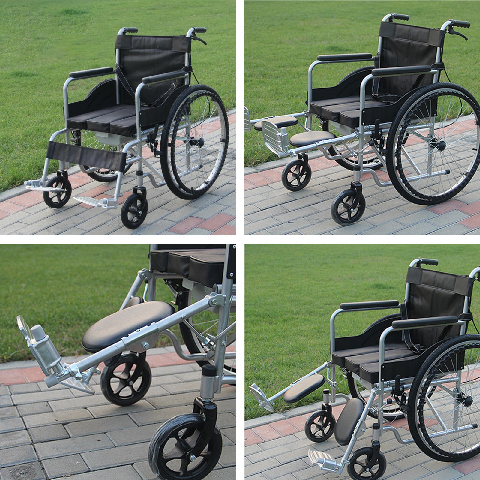 24" Lightweight Manual Wheelchair with Dual X-Frame Support Airless Tires & Foldable Design – Ideal for Daily Use & Easy Transport