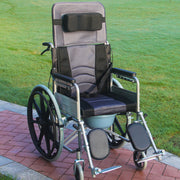Adjustable Reclining Manual Wheelchair – Full Recline Breathable Mesh and Solid Tires for Comfort and Mobility