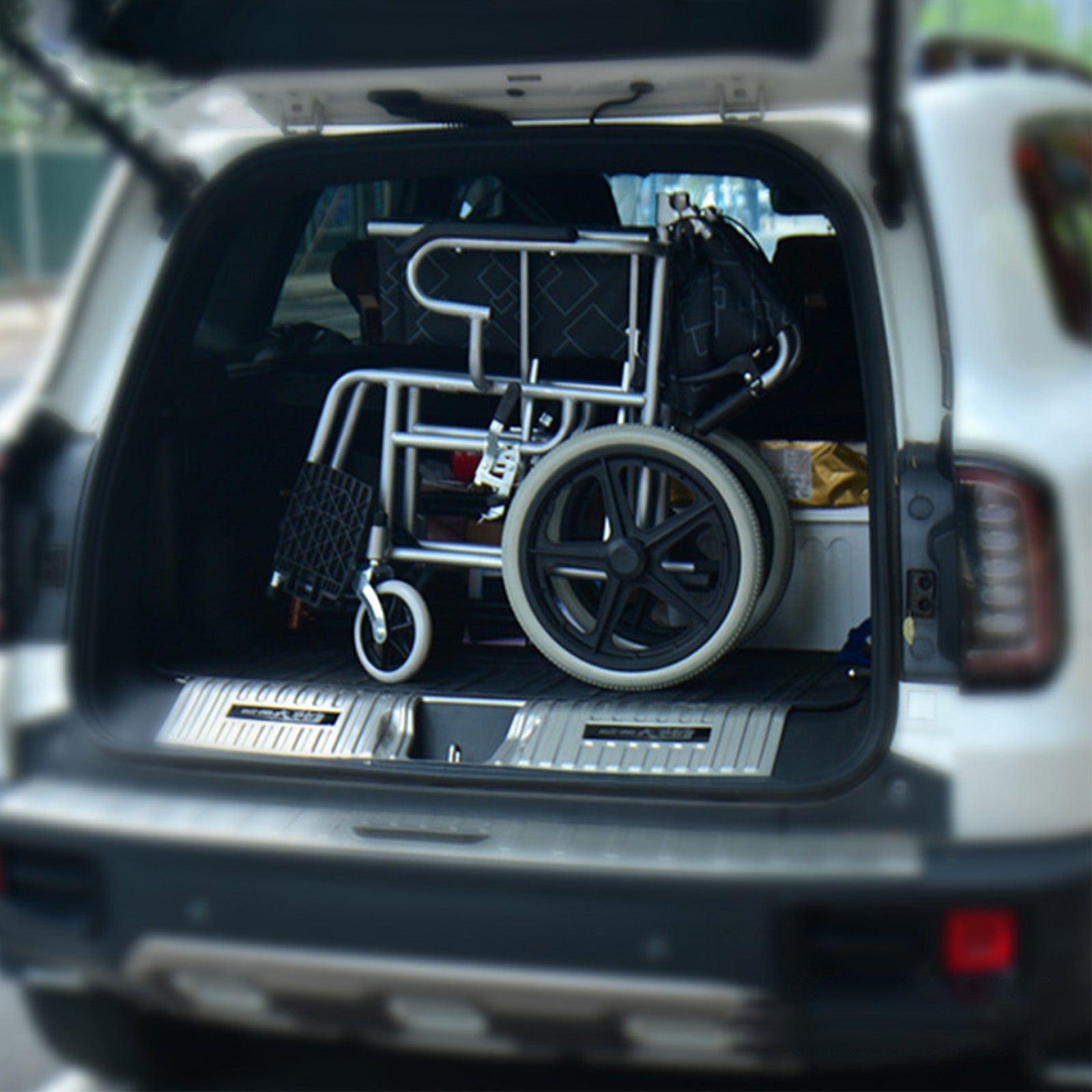 24-Inch Manual Wheelchair with Dual Brakes Carbon Steel Frame - Lightweight & Foldable for Easy Storage