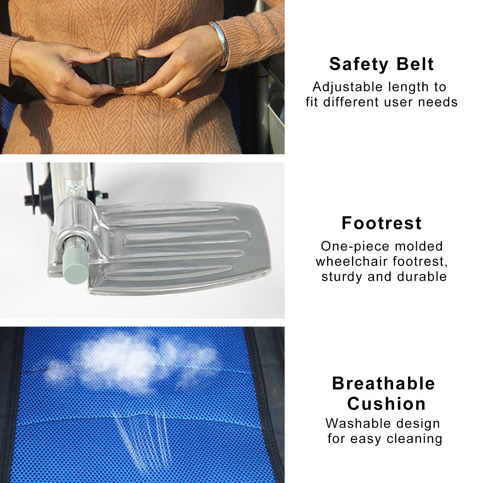 24-Inch Manual Wheelchair with Dual Brakes Carbon Steel Frame - Lightweight & Foldable for Easy Storage