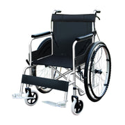 24-Inch Manual Wheelchair with Dual Brakes Carbon Steel Frame - Lightweight & Foldable for Easy Storage