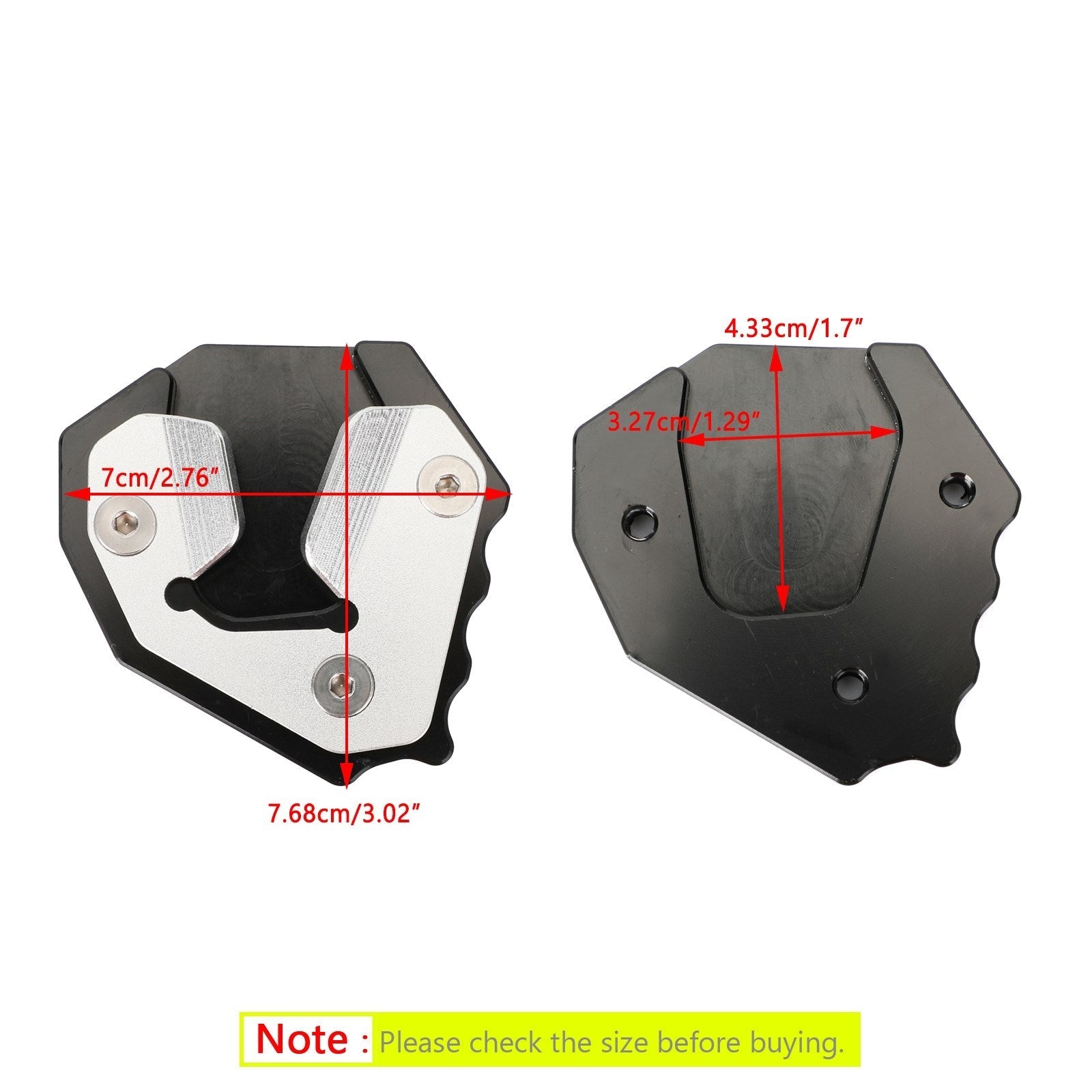 CNC Stand extension enlarger pad For BMW S1000XR 2015-2017 kickstand sidestand Generic