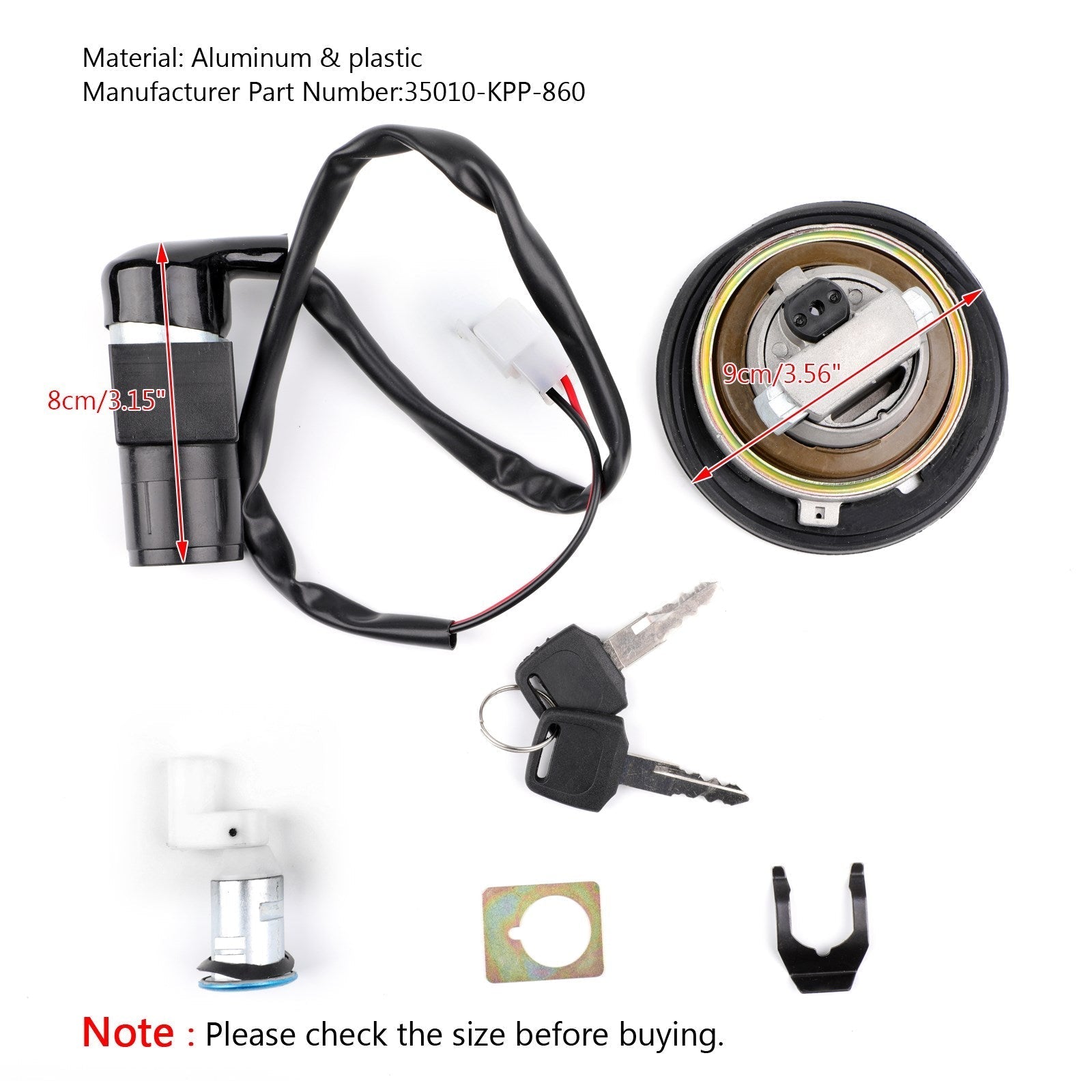 Ignition Switch Fuel Gas Cap Seat Lock Key Set 35010-KPP-860 For Honda CBR125RS 2005-2006