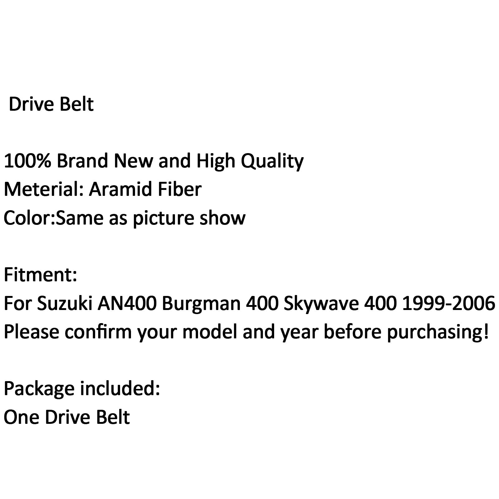 Drive Transmission Belt Fit for Suzuki AN400 Burgman 2003-2006 #. 27601-15F10 Generic