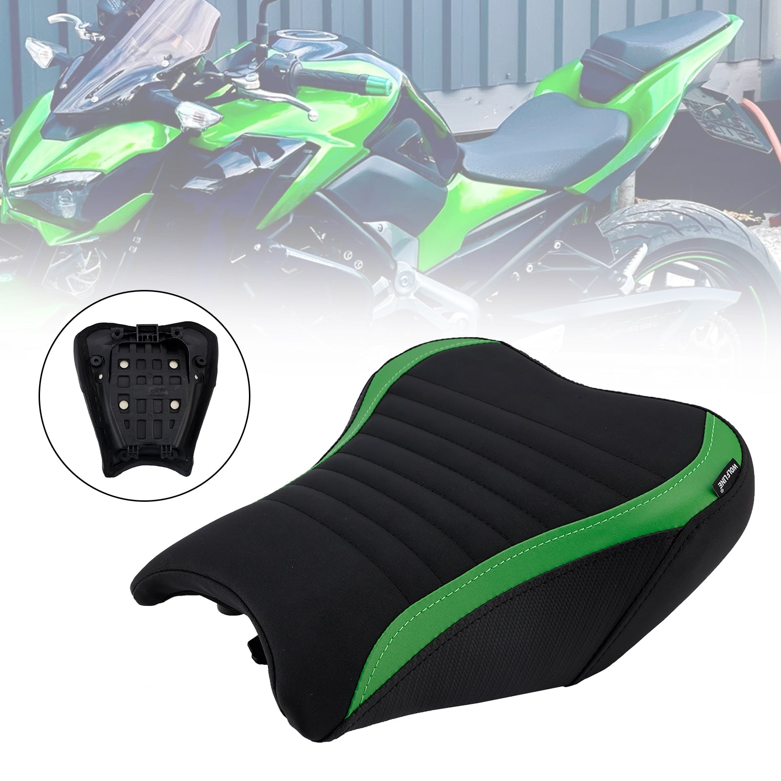 2017-2024 Fit For Kawasaki Ninja Z900 Rider Passenger Seat Front Rear Cushion Green