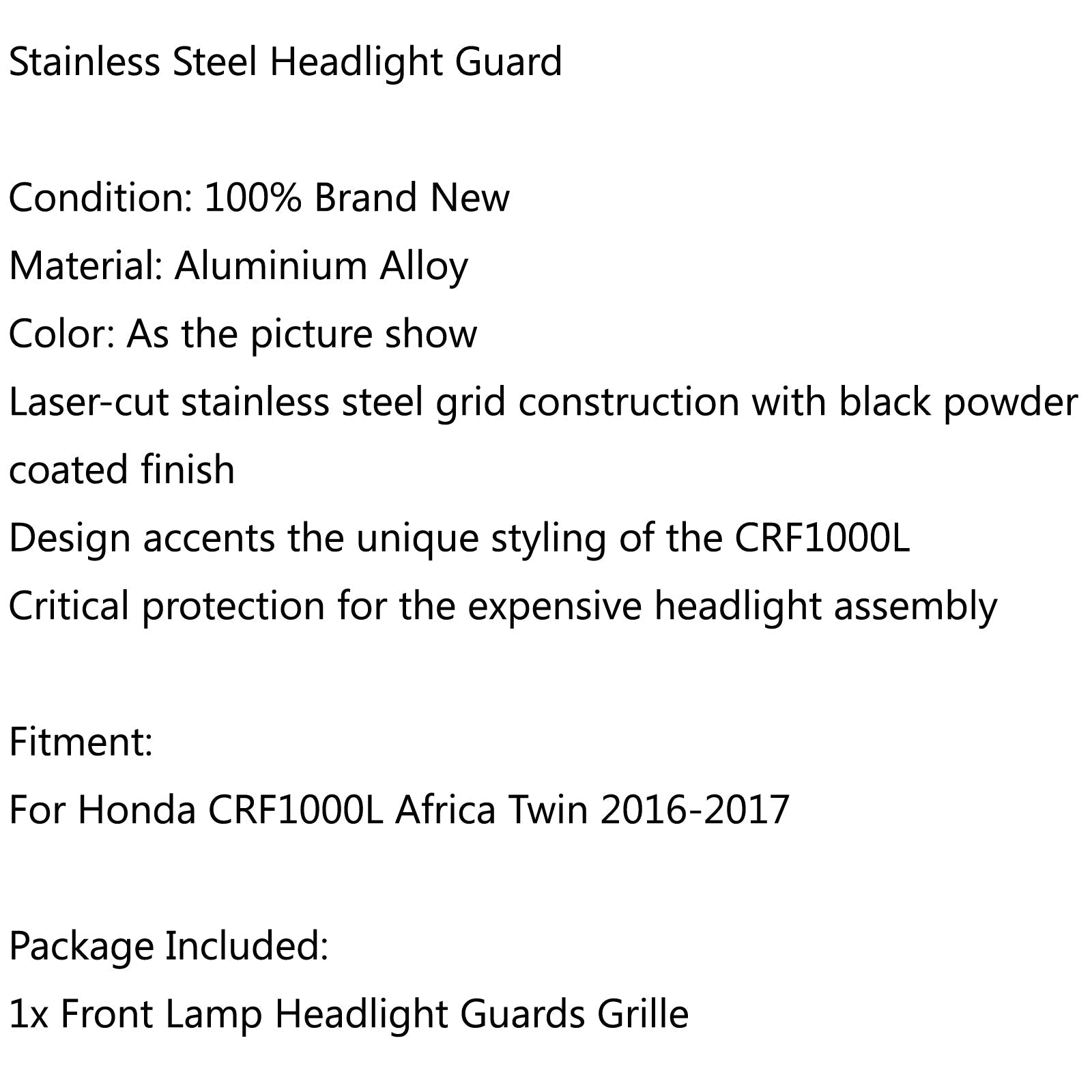 2016-2017 Honda CRF1000L Africa Twin Headlight Guard Grill Head Light Protector Generic