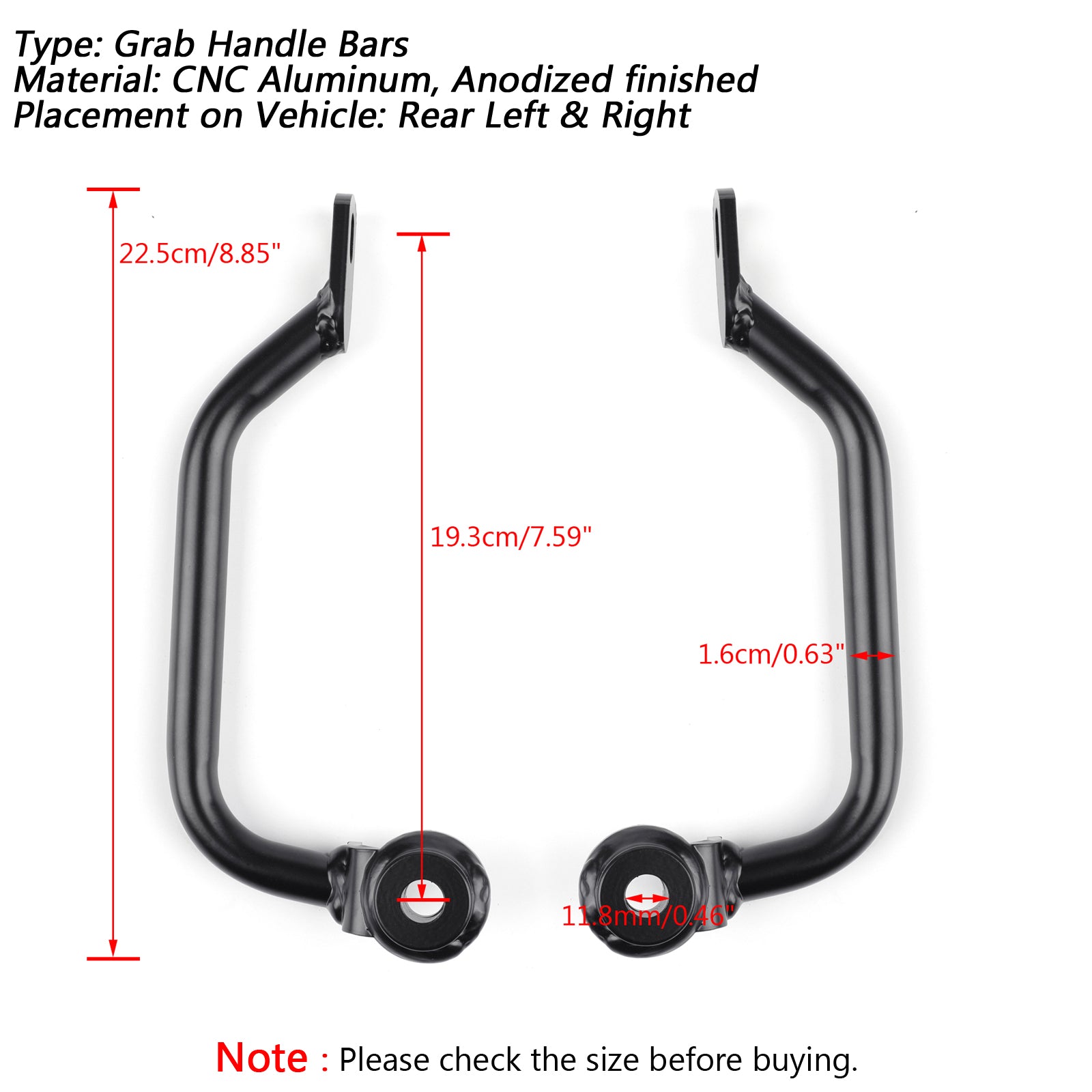 2017-2018 Kawasaki Z900RS Passenger Rear Seat Handle Grab Bar Hand Rail Generic