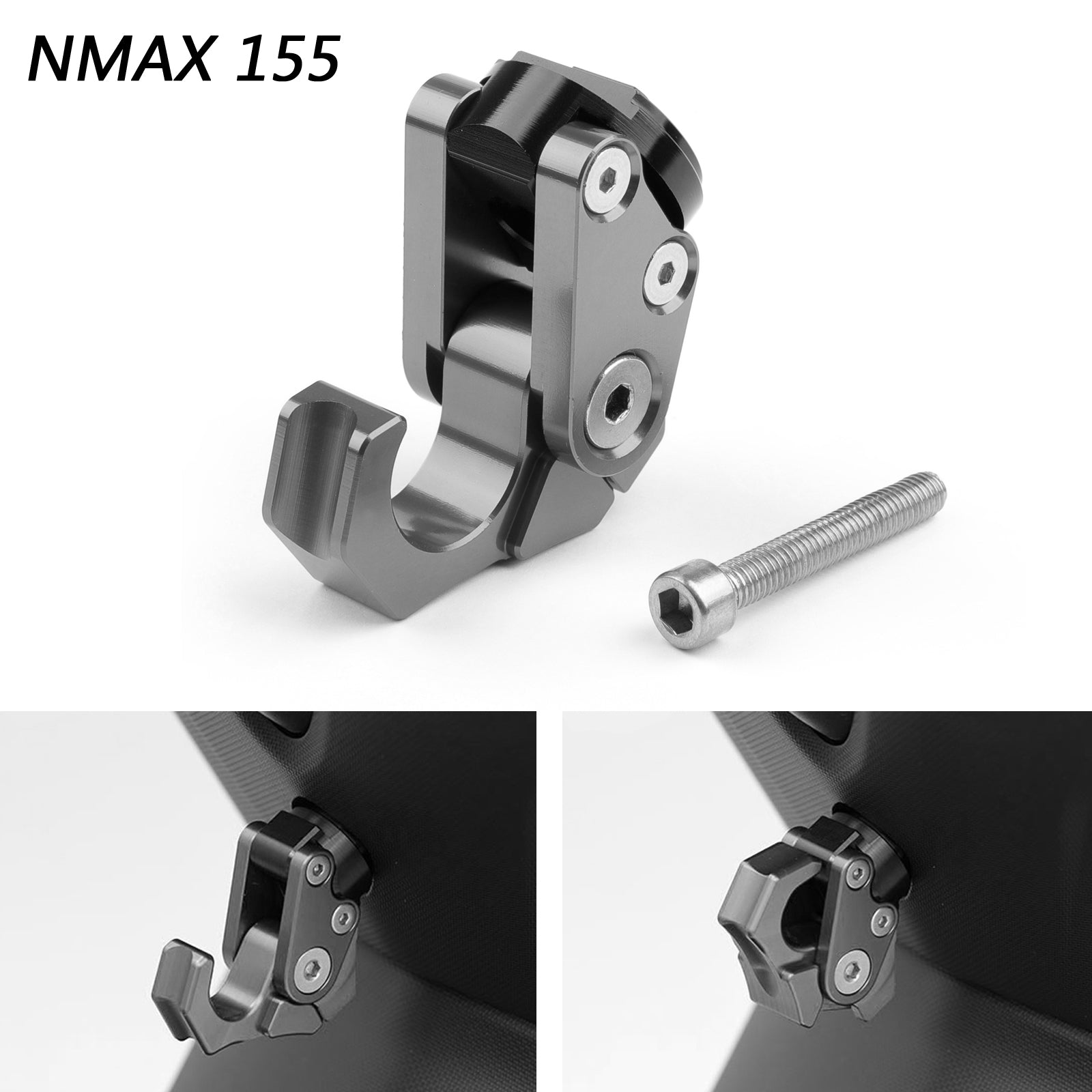 2015-2018 Yamaha NMAX 155 Carry Helmet Bottle Hanger Holder CNC Aluminum Alloy Hooks Generic