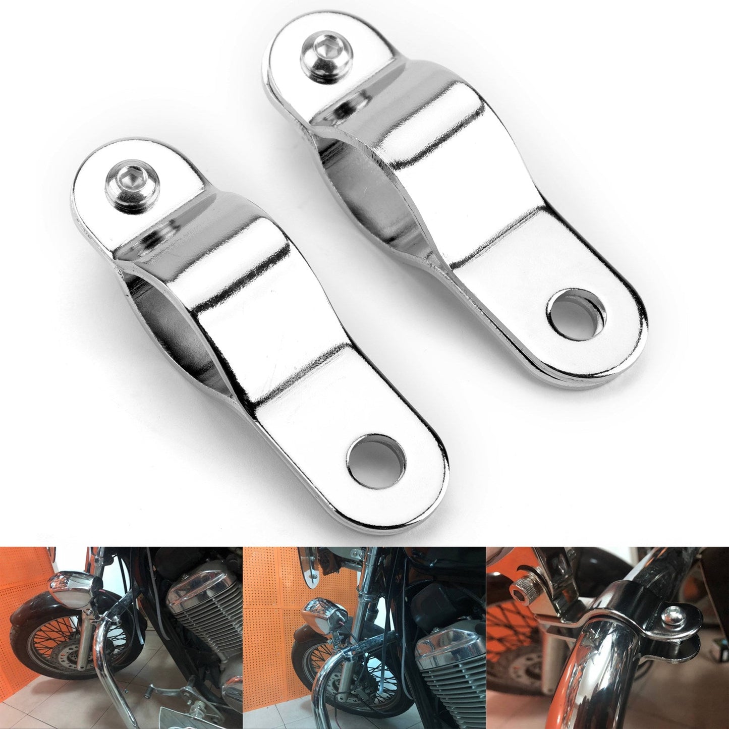 Motorcycle Foglight Spotlight Bull Bar Bracket 30-35MM Adjustable Mount Clamp