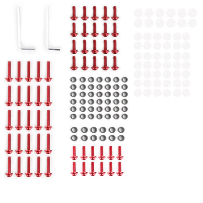 Fastener Clip Screw Kit Windscreen Fairing Bolt Universal 158pcs Fit For Universal Motorcycle Red