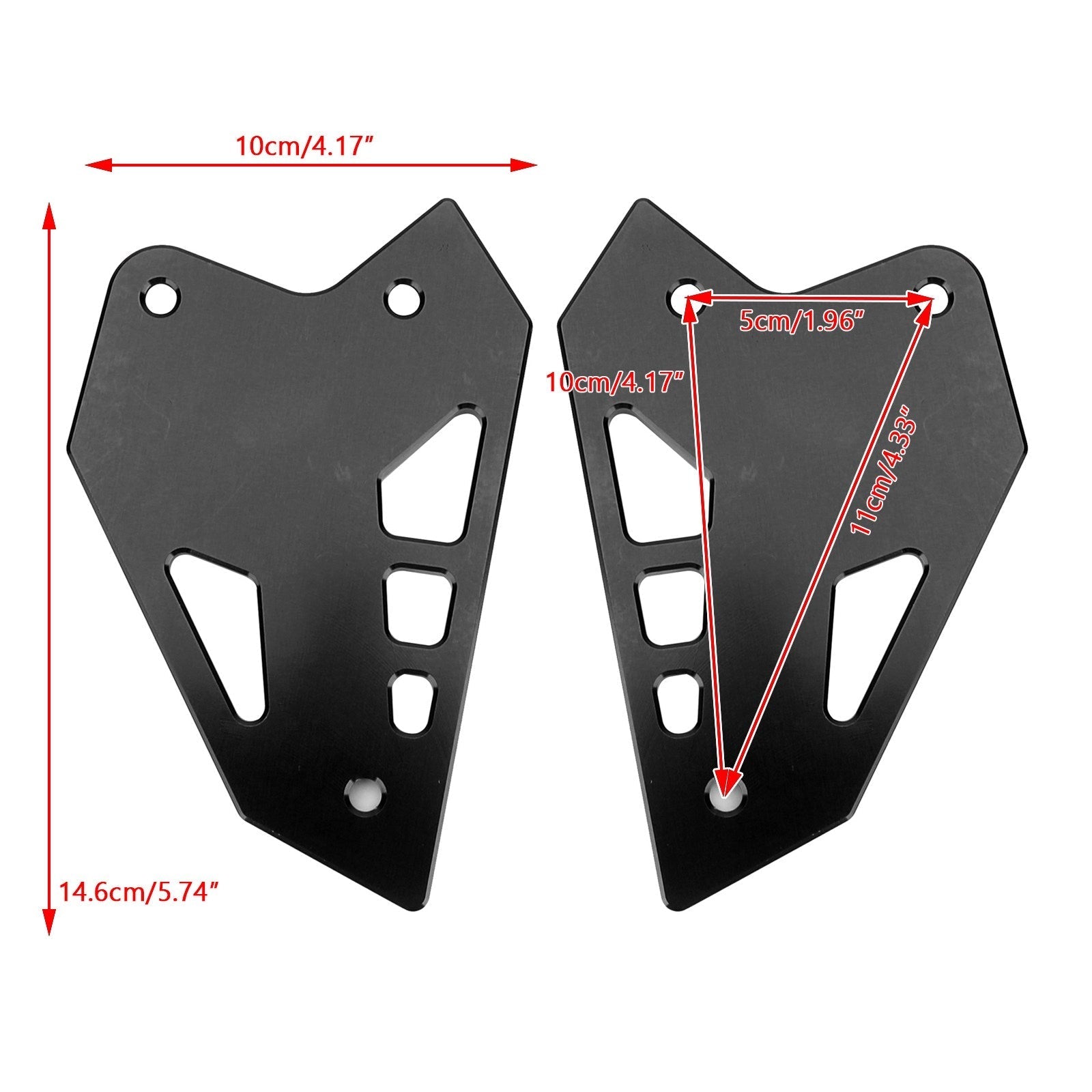 2017-2020 Kawasaki Z900 ZR900 CNC Aluminum Heel Guards Rearset Plates Generic