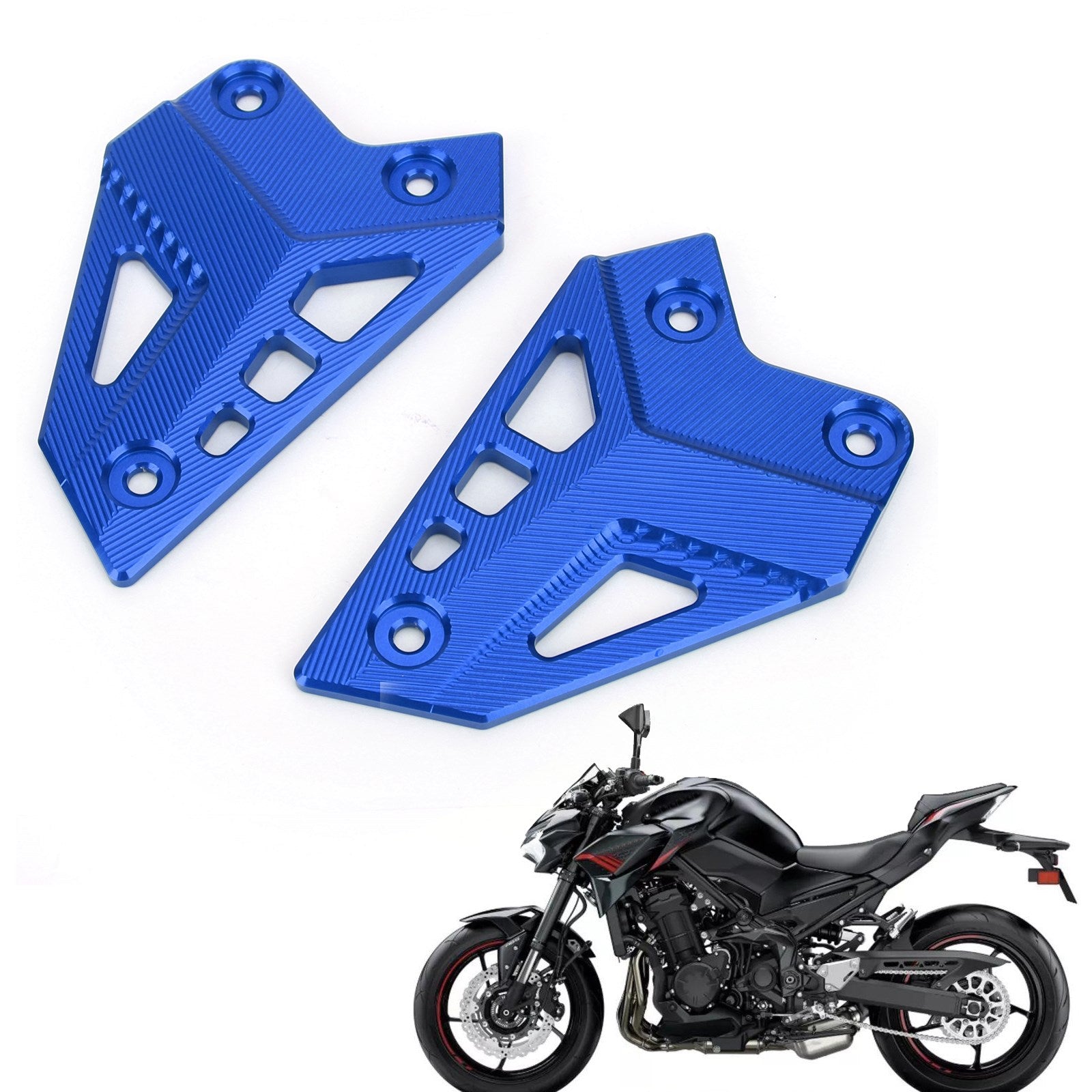 2017-2020 Kawasaki Z900 ZR900 CNC Aluminum Heel Guards Rearset Plates Generic