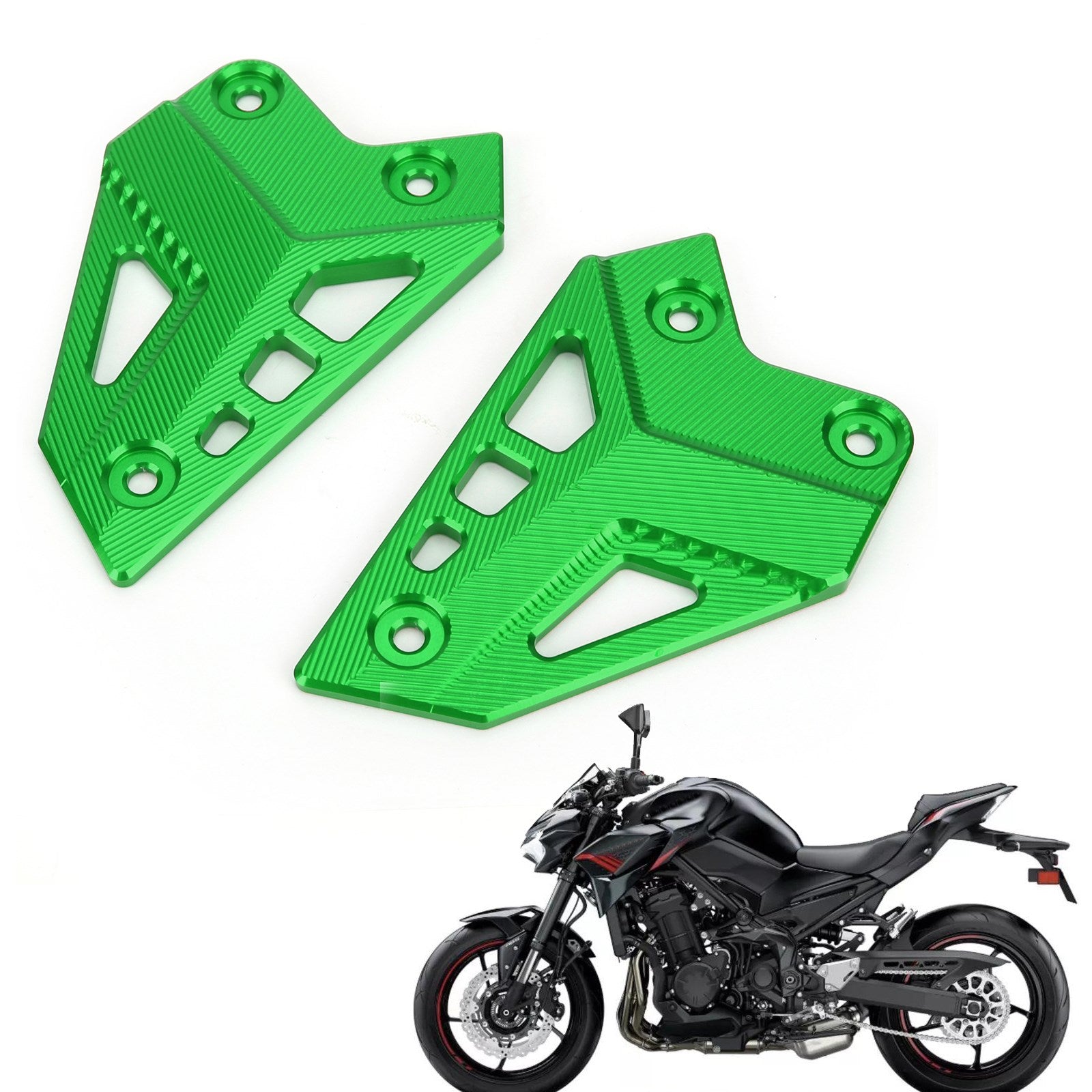 2017-2020 Kawasaki Z900 ZR900 CNC Aluminum Heel Guards Rearset Plates Generic