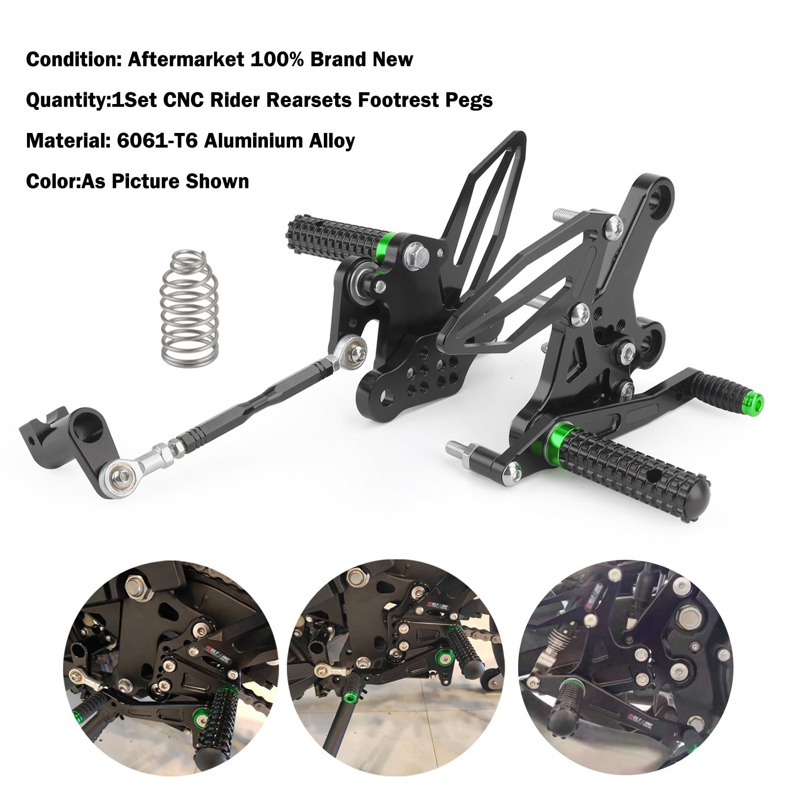2018-2022 Kawasaki Ninja 250/400 Rearsets Adjustable Foot Pegs Rest Generic