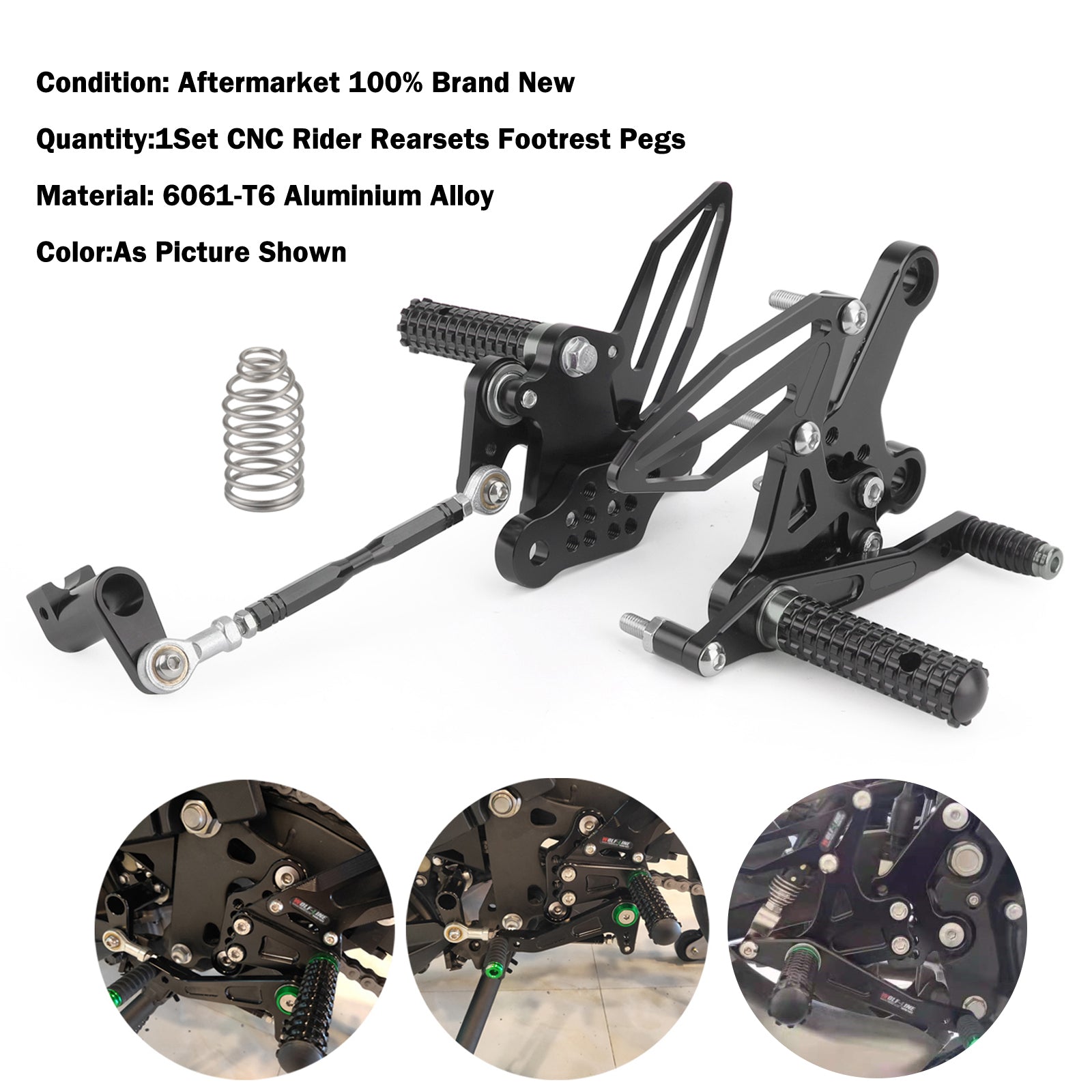 2018-2022 Kawasaki Ninja 250/400 Rearsets Adjustable Foot Pegs Rest Generic