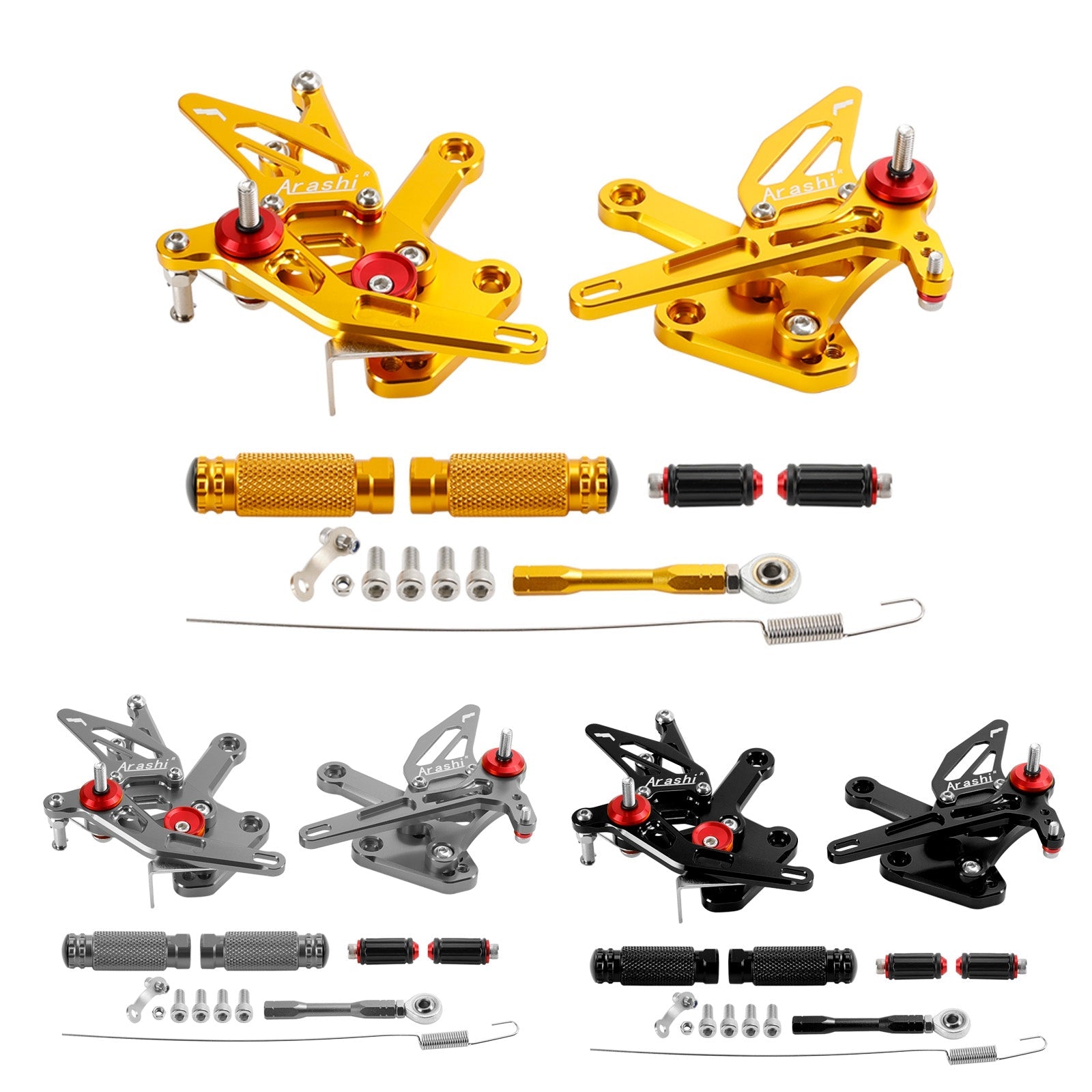 Kawasaki ZX4R ZX4RR 2022-2024 Racing Adjustable Rearsets Foot Pegs