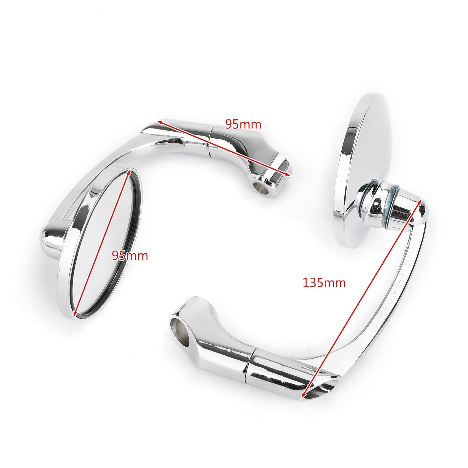 Pair M8 M10 Retro L-Bar Round Mirrors For Cafe Racer Bobber Custom Motorcycle Generic