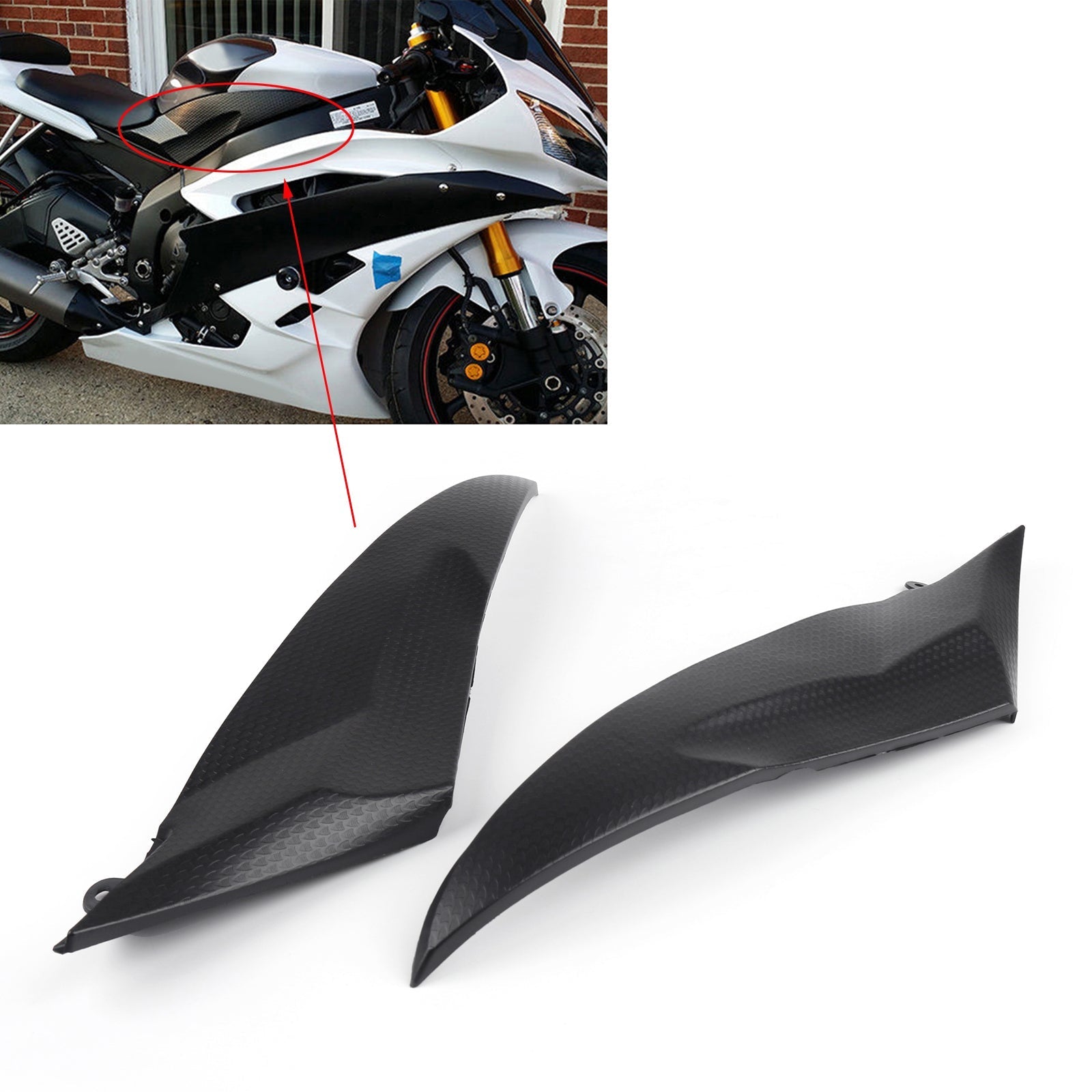 2006-2007 Yamaha YZF R6 Tank Side Fairing Panel Gas Tank Cover