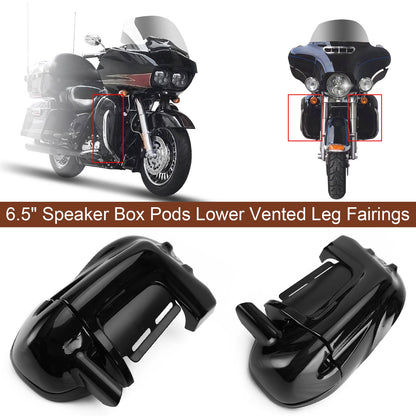 83-13 Harley Touring 6.5" Speaker Box Pods Lower Vented Leg Fairings