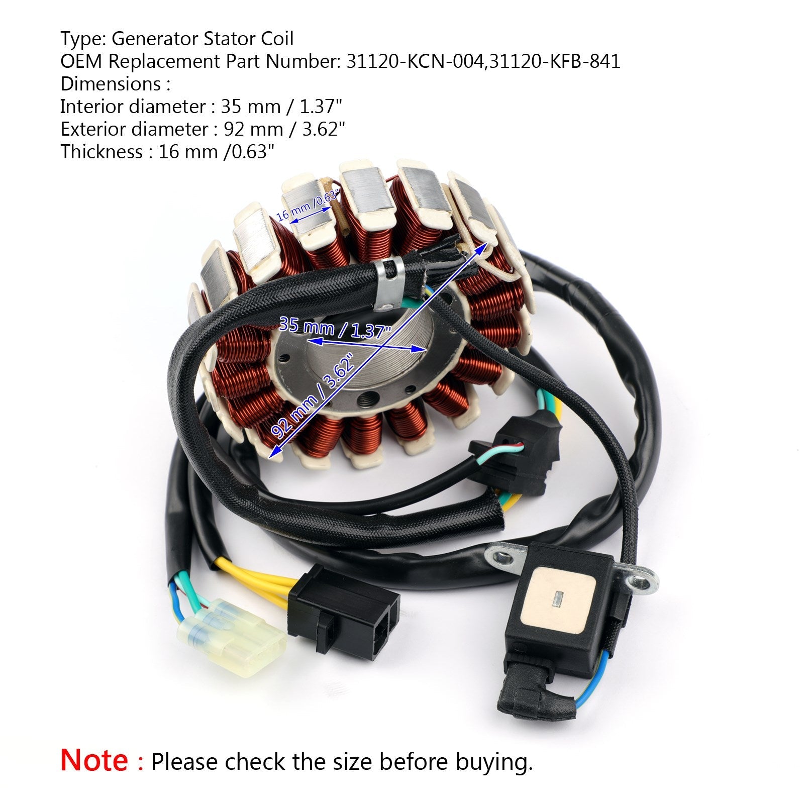2002 Honda SL230 SL230X Generator Stator Coil 31120-KFB-841 31120-KCN-004 Generic