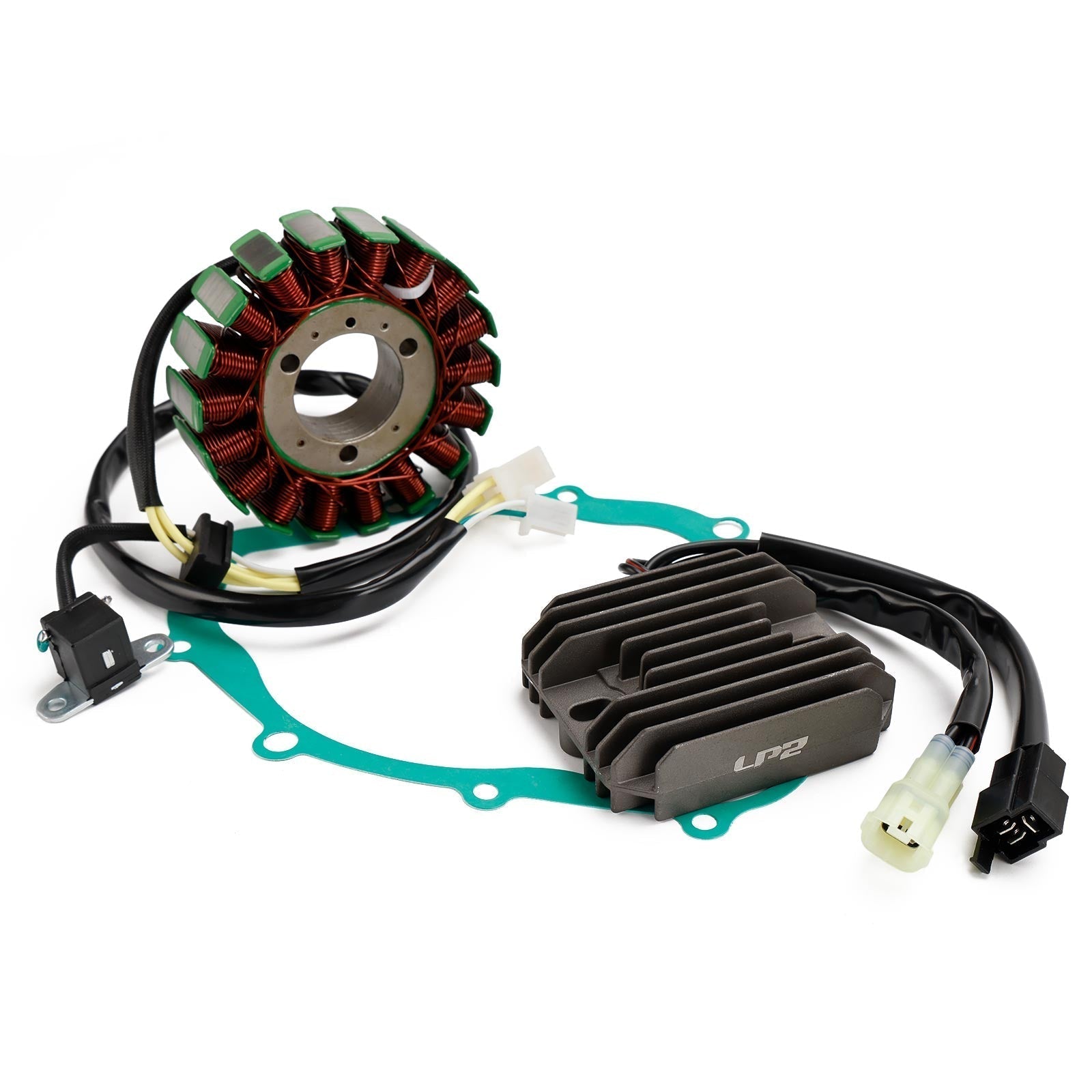 2007-2010 Suzuki DL650 V-Strom (Model K7) Magneto Coil Stator + Voltage Regulator + Gasket Assy 32101-17G00