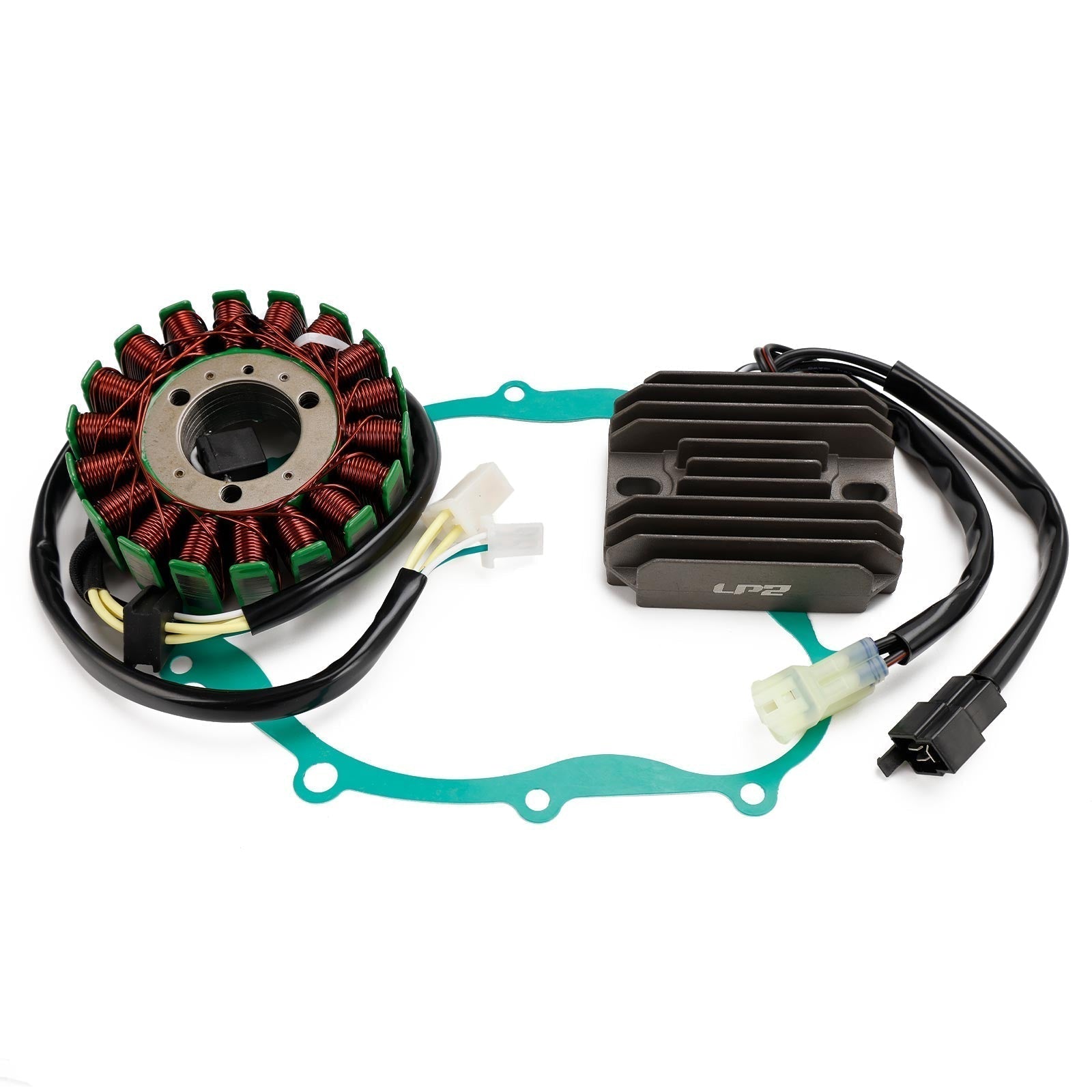 2007-2010 Suzuki DL650 ABS V-Strom (Model K7) Magneto Coil Stator + Voltage Regulator + Gasket Assy 32101-17G00