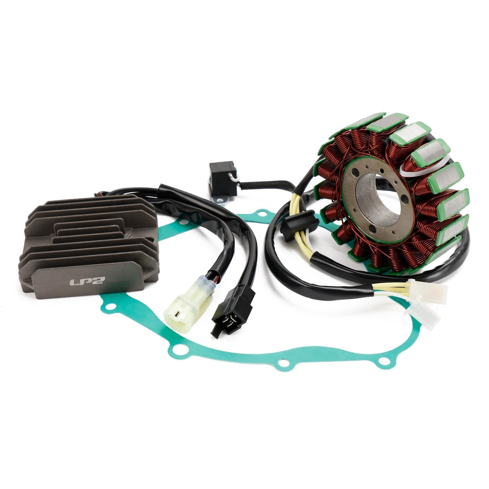2007-2010 Suzuki DL650 ABS V-Strom (Model K7) Magneto Coil Stator + Voltage Regulator + Gasket Assy 32101-17G00