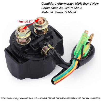 Starter Relay Solenoid Fits for HONDA TRX300 TRX300FW FOURTRAX 300 2X4 4X4 1988-2000