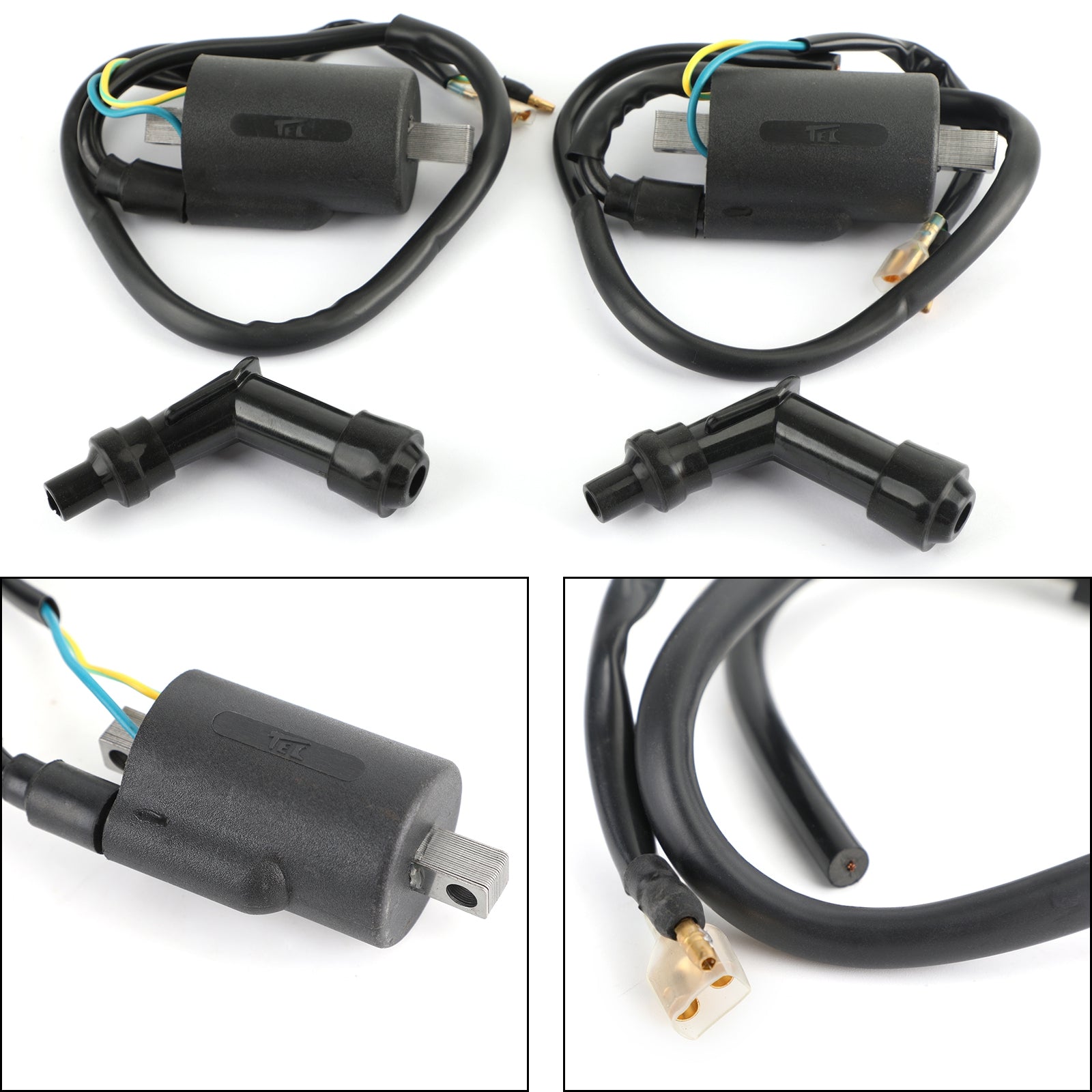 1965-1974 Honda CB450K Ignition Coil+Spark Plug Caps 30500-292-672 Generic