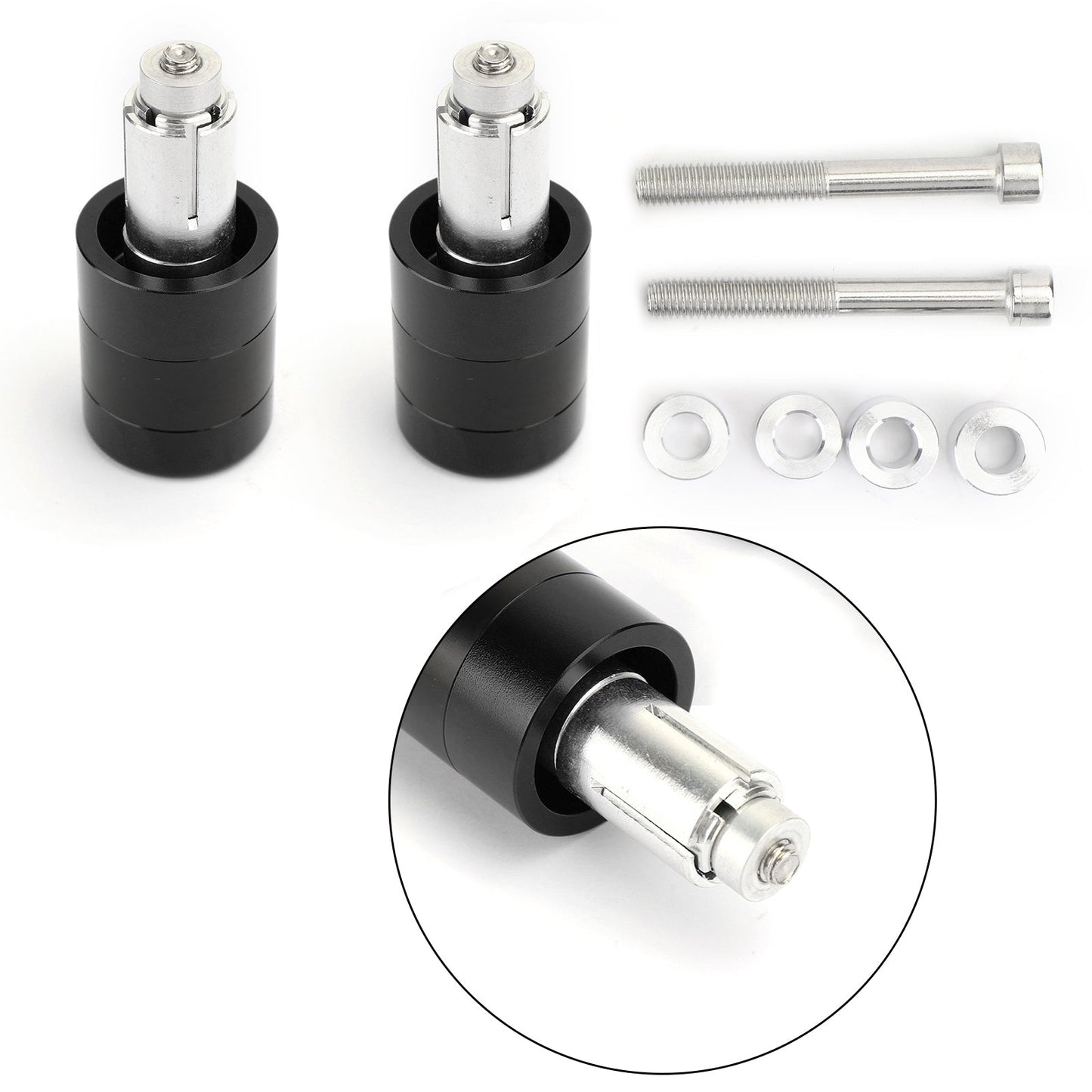 Universal Aluminum Hand Bar Ends CNC Hand Bar End Weights Set Black