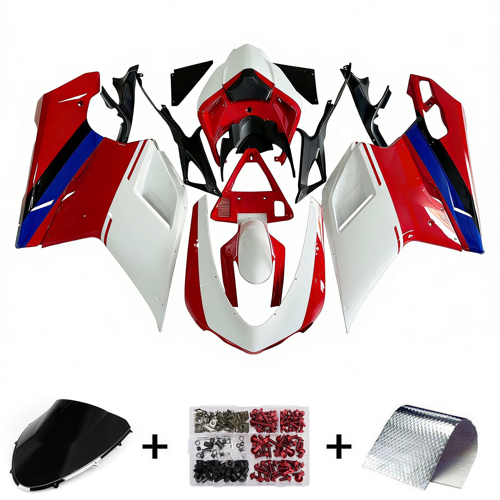 2007-2012 Ducati 1098/1198/848 Red Xerox Bodywork Fairing ABS Injection Mold 7# Generic