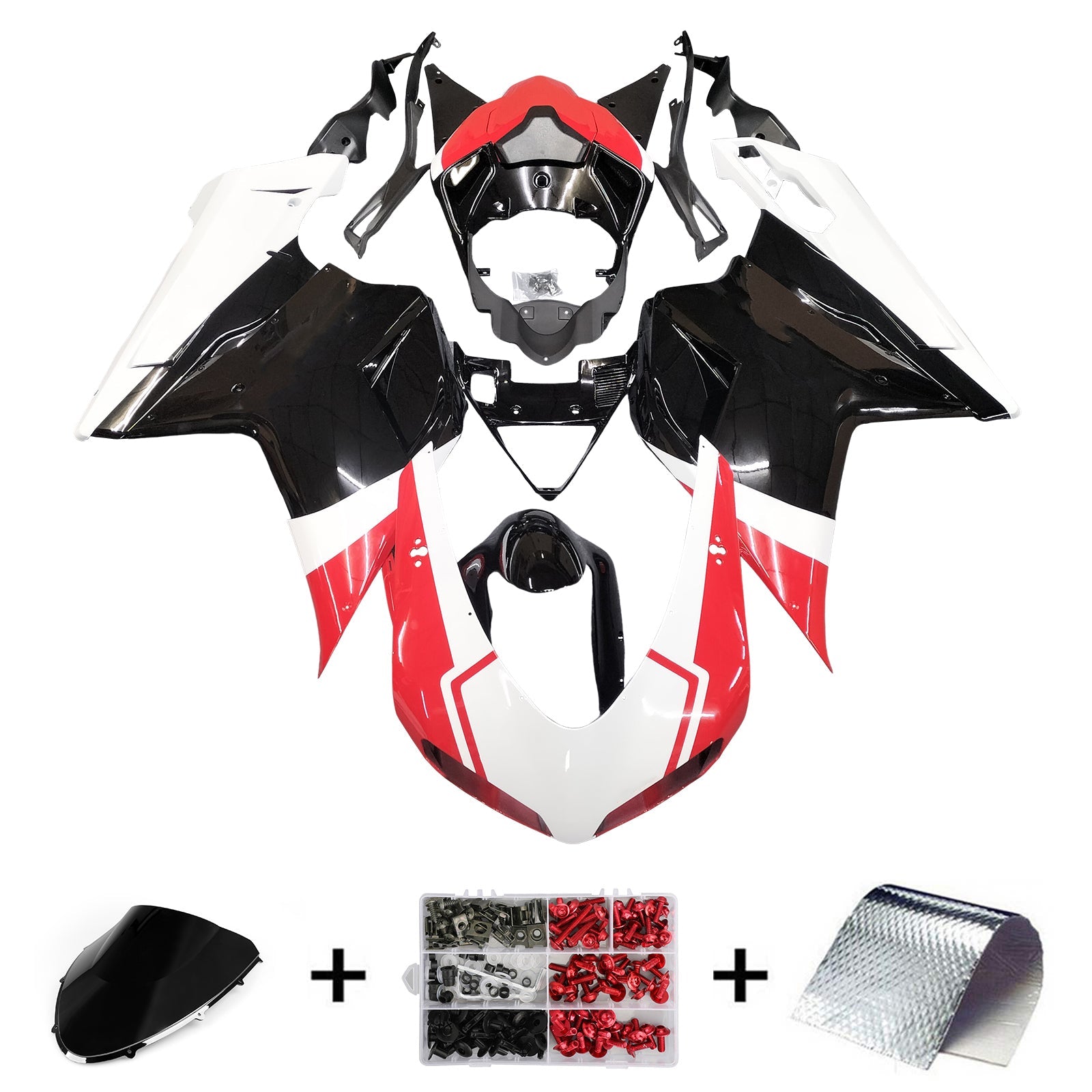 2007-2012 Ducati 1098/1198/848 Red Black Bodywork Fairing ABS Injection Mold 16# Generic