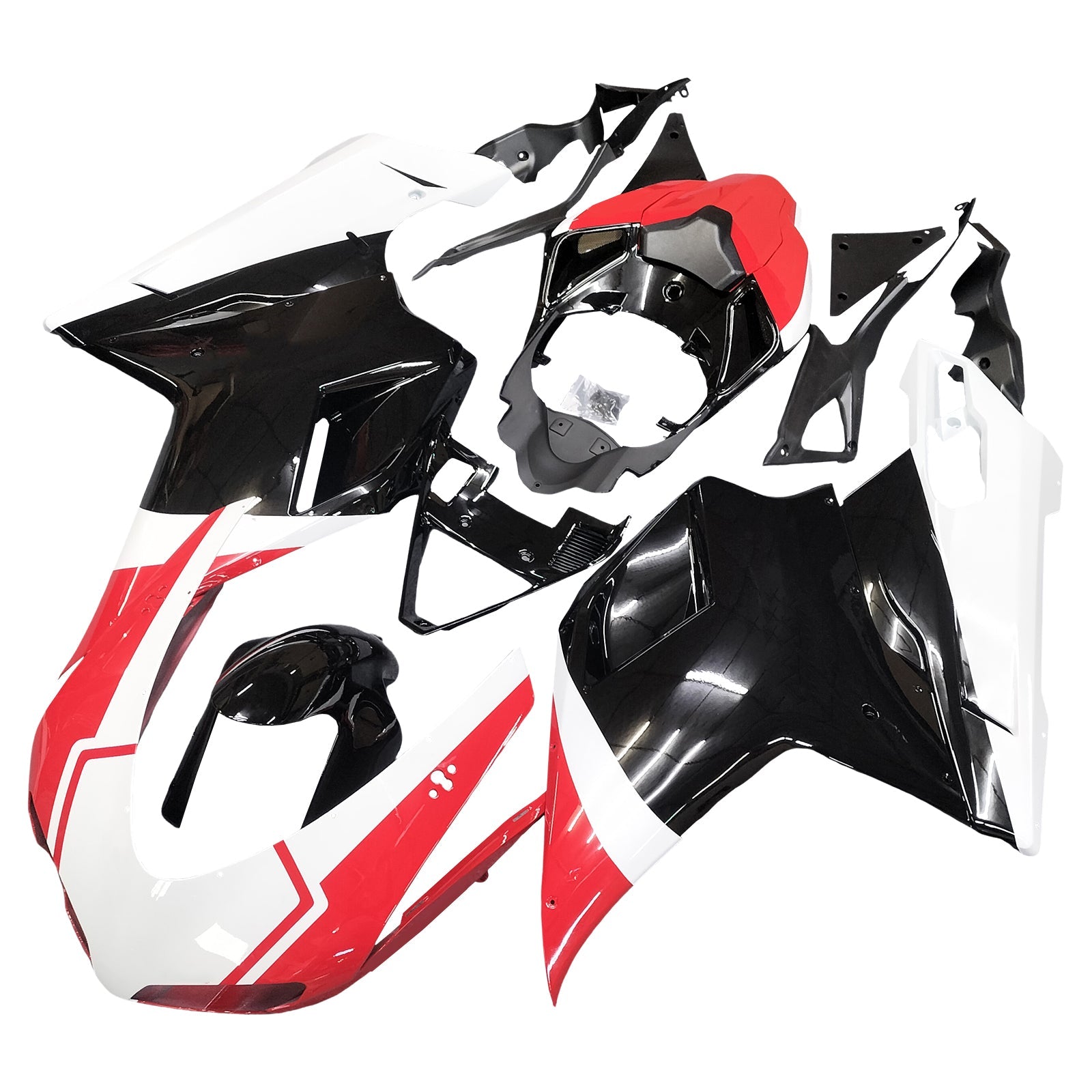 2007-2012 Ducati 1098/1198/848 Red Black Bodywork Fairing ABS Injection Mold 16# Generic