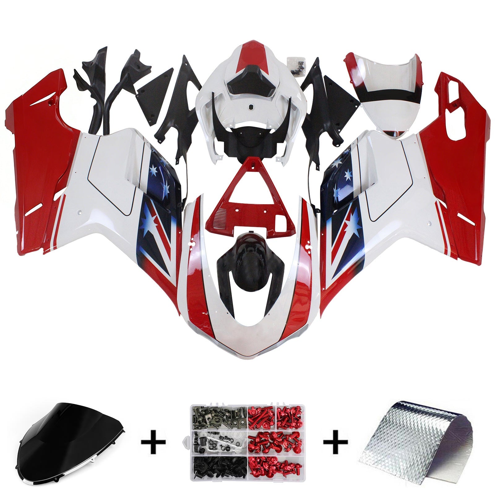 2007-2011 Ducati 1098 1198 848 Fairing Kit Bodywork ABS