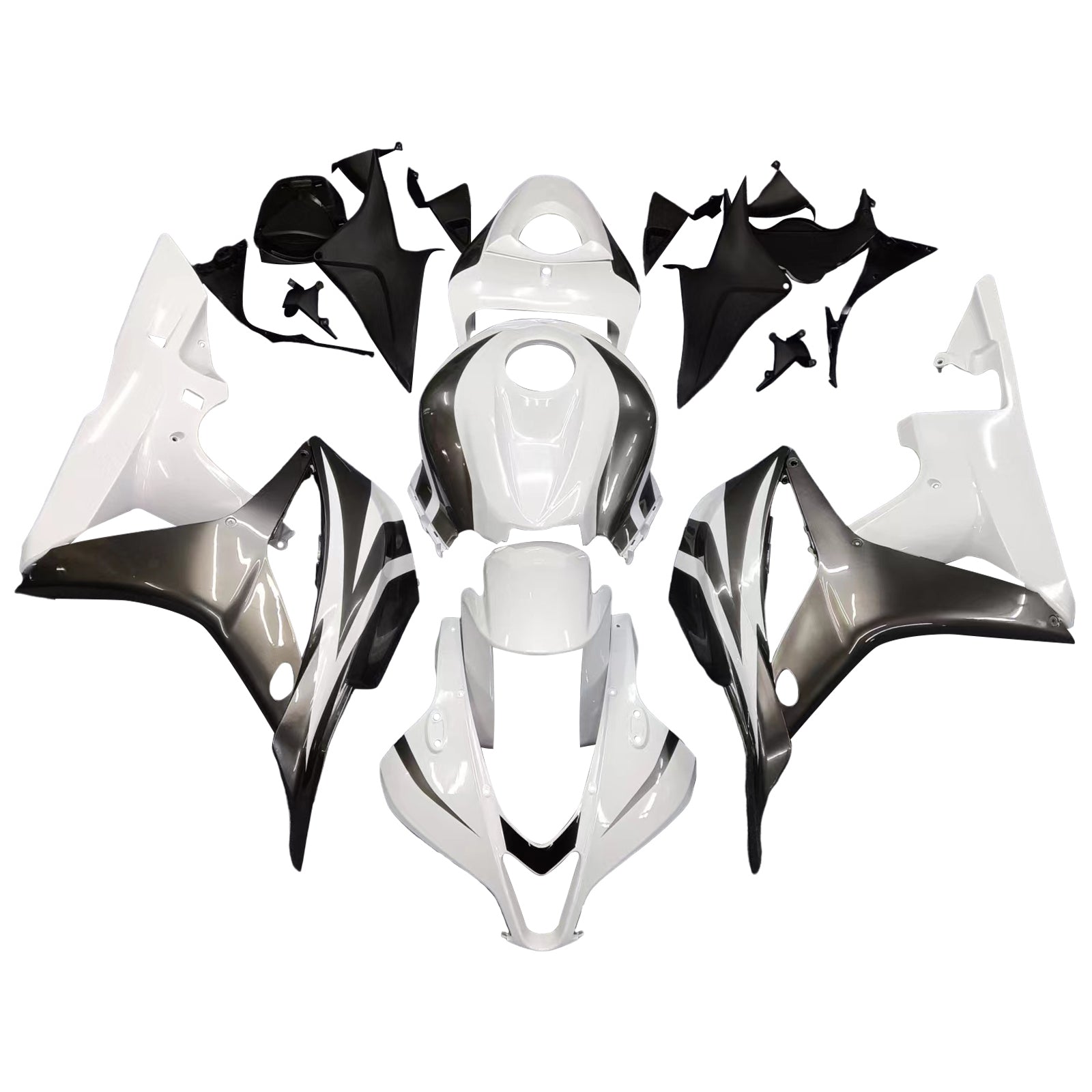 2007-2008 Honda CBR600RR White Black Generic Fairing Kit