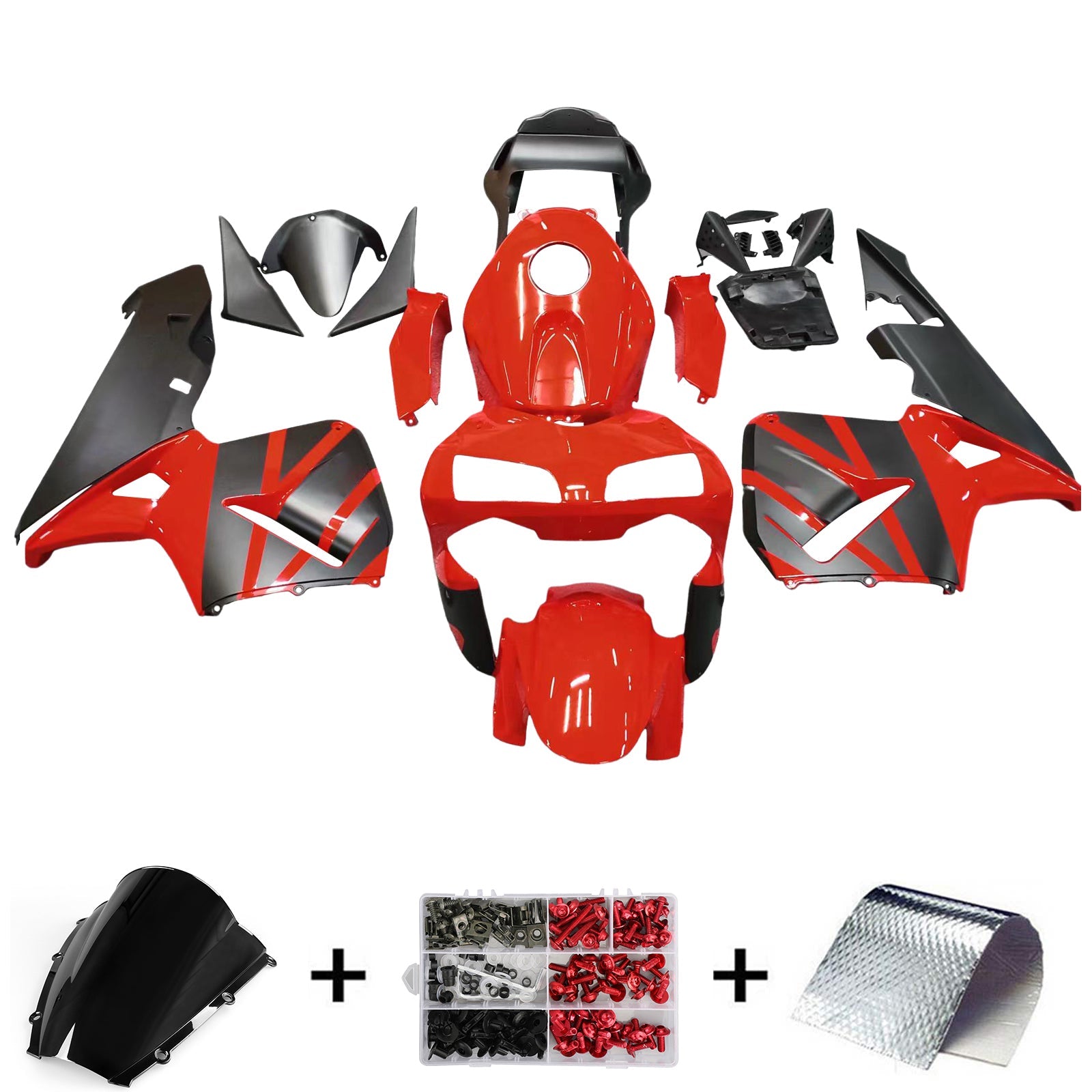 2003-2004 Honda CBR 600 RR Amotopart Fairings Red & Black Honda Racing Customs Fairing
