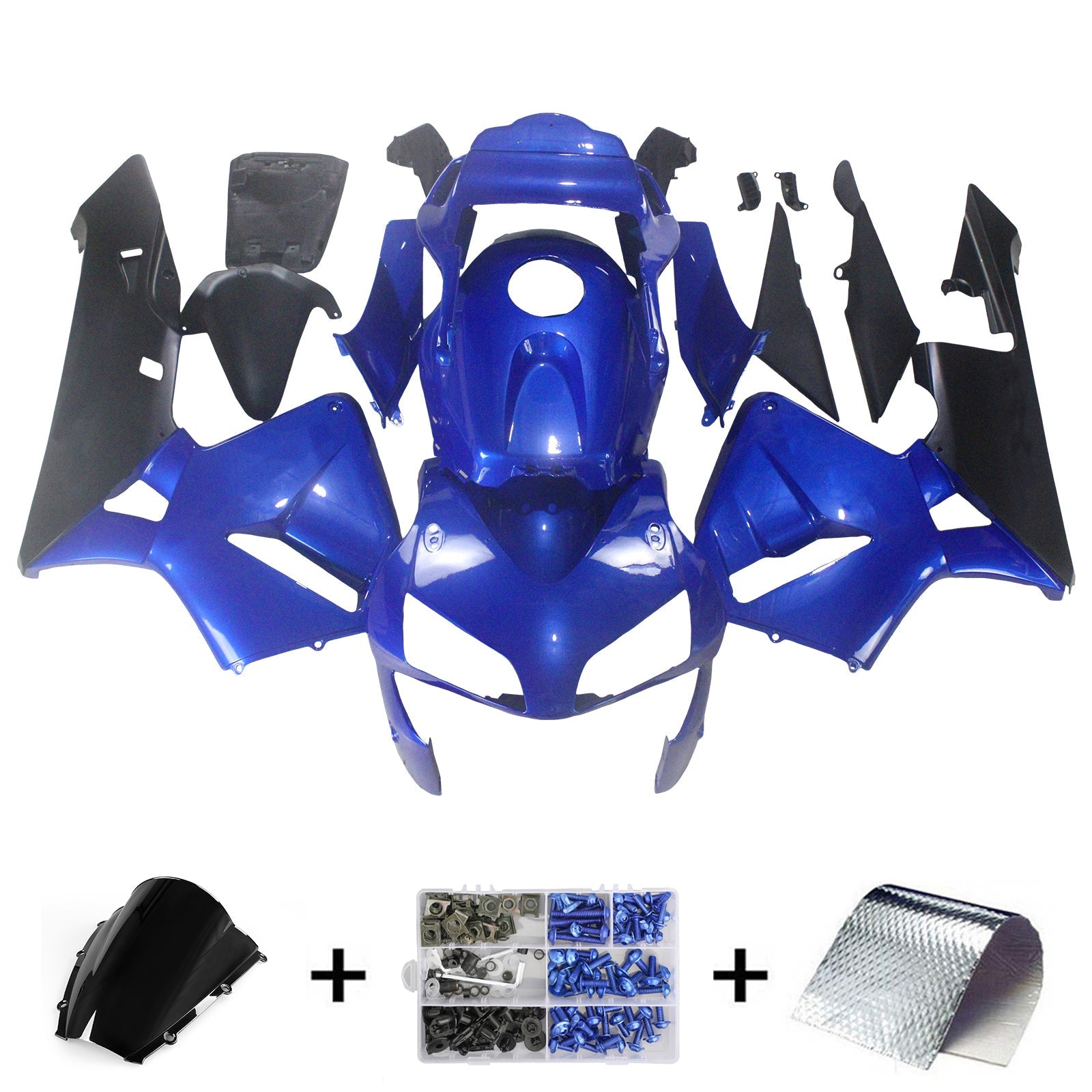 2003-2004 Honda CBR 600 RR Blue & Black CBR Racing Fairings Generic